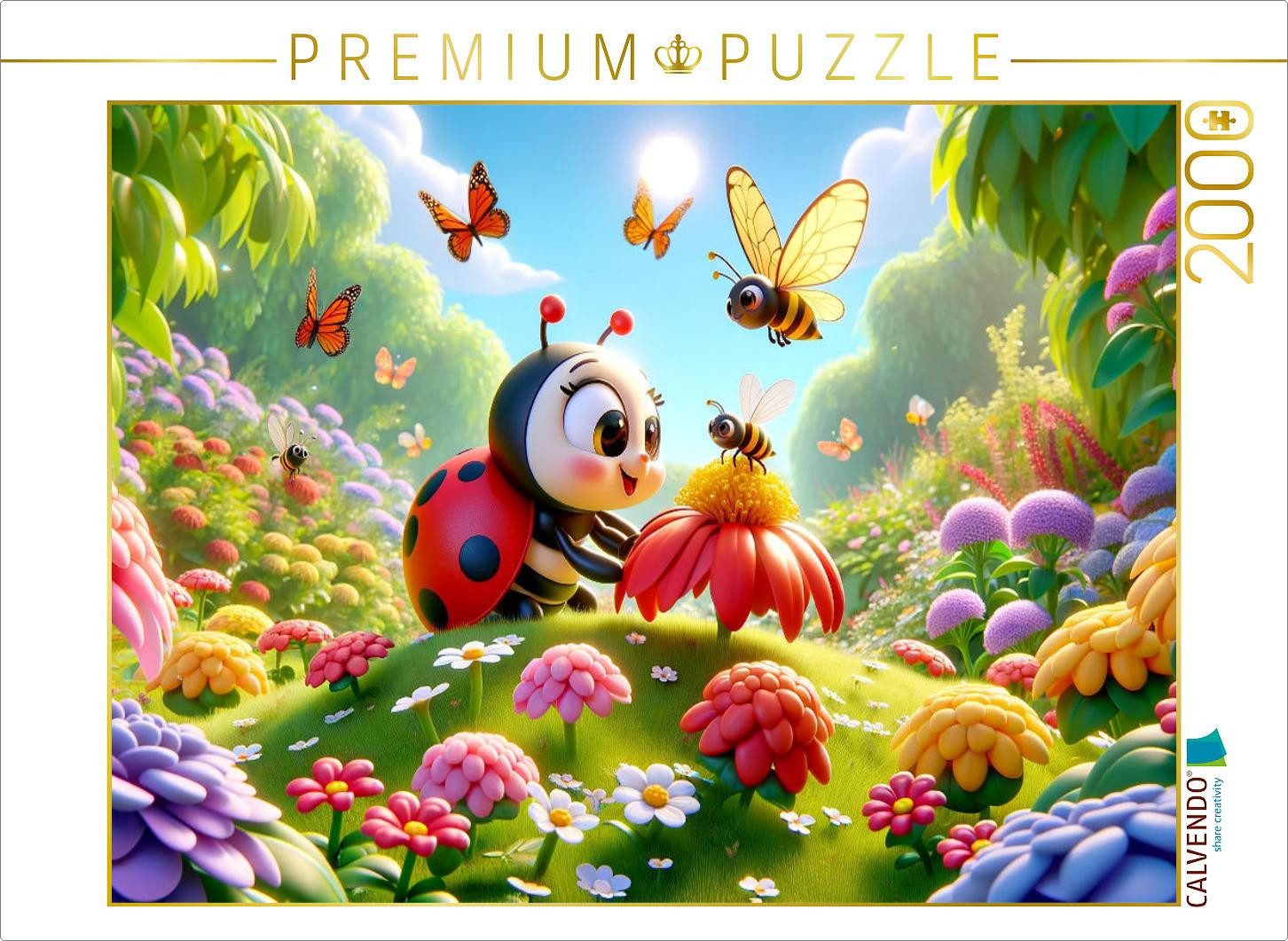 CALVENDO Puzzle CALVENDO Puzzle Helfer der Bienen im lebhaften Frühlingsgarten, 2000, 2000 Puzzleteile