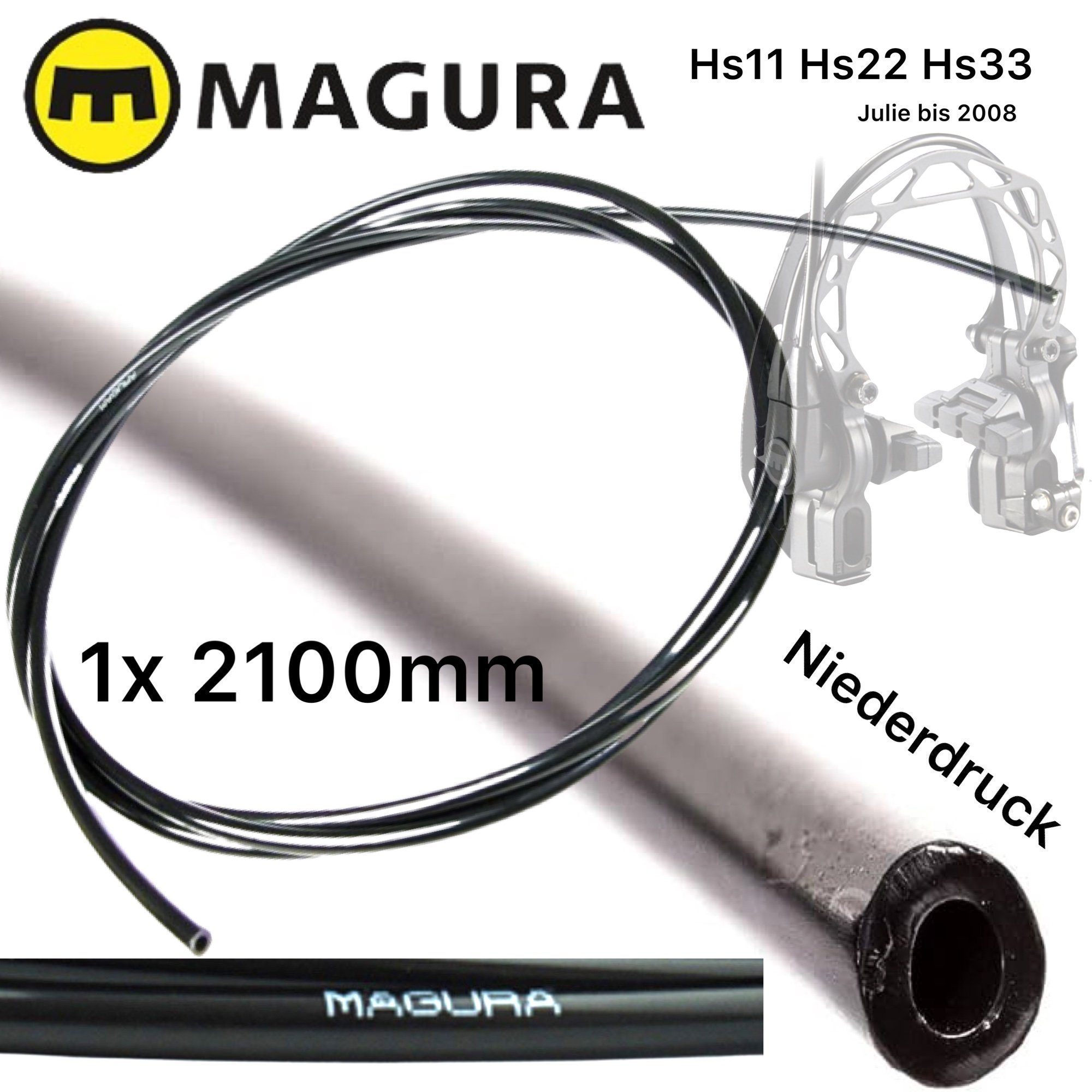 Magura Felgenbremse 1x Magura Bremsleitung 2.3m für Niederdruck