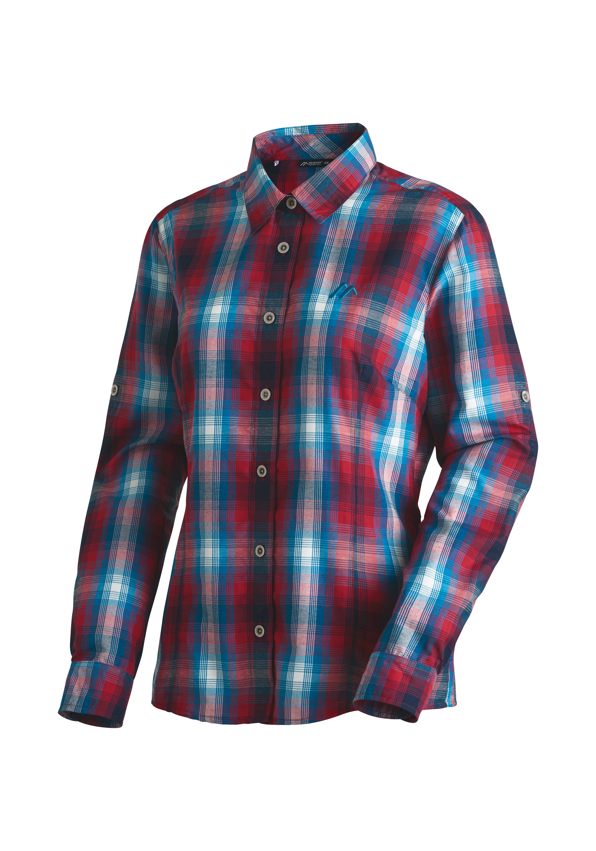 Maier Sports Funktionsbluse Nanni Damen Bluse, leichte Langarmbluse, Blusen-Shirt, Karobluse, Reg Fit