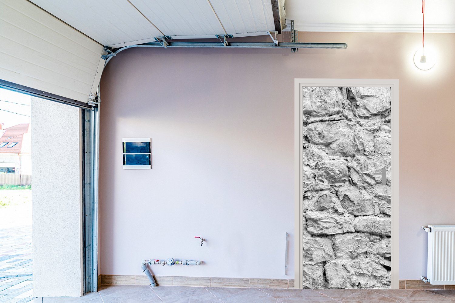 MuchoWow Türtapete Mauer - Felsbrocken Fototapete Struktur, Türaufkleber, für St), 75x205 - bedruckt, Tür, Matt, (1 cm