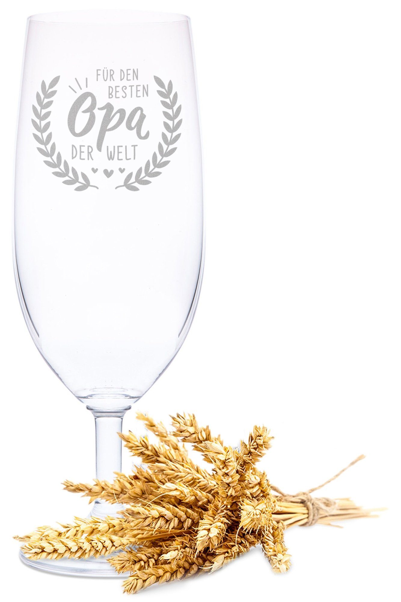 GRAVURZEILE Bierglas Leonardo Bierglas mit Gravur - Für den besten Opa der Welt, Glas, Geschenk für Großvater zum Geburtstag