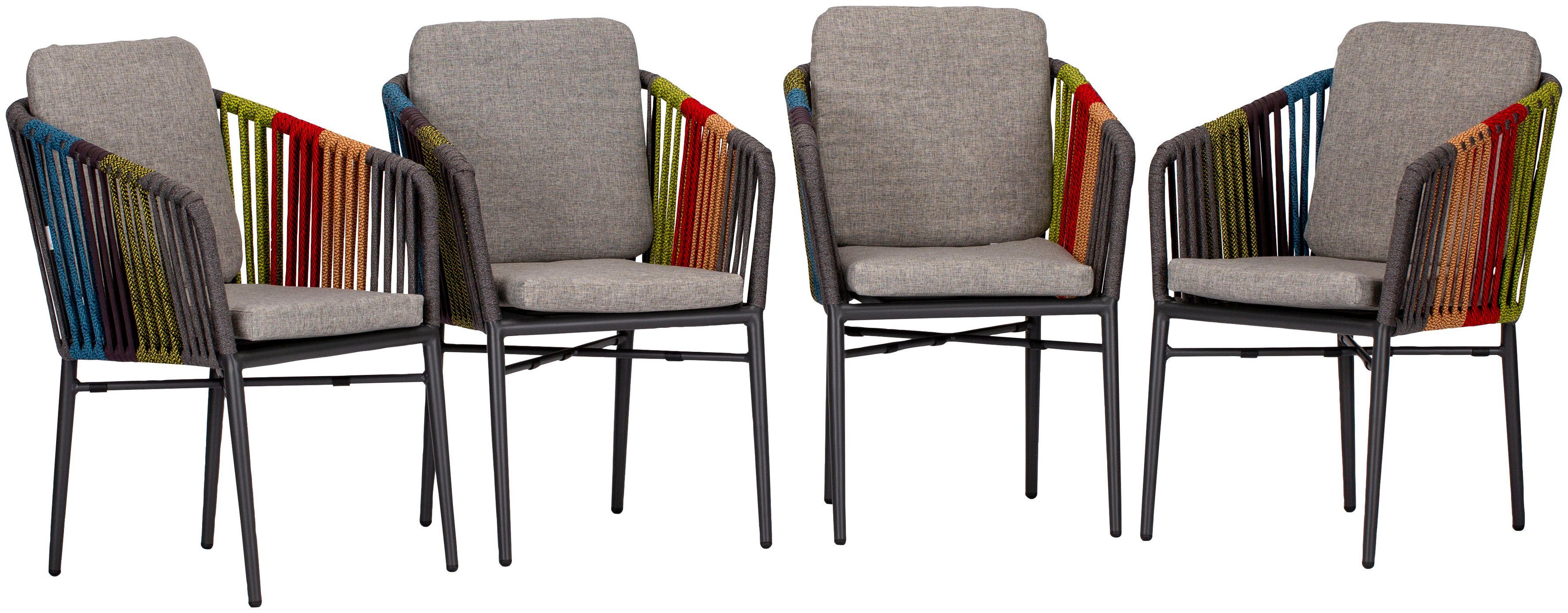 acamp Loungesessel MANHATTAN (Set, 4-St), Inkl. Sitz- und Rückenkissen  jeweils mit Reißverschluss