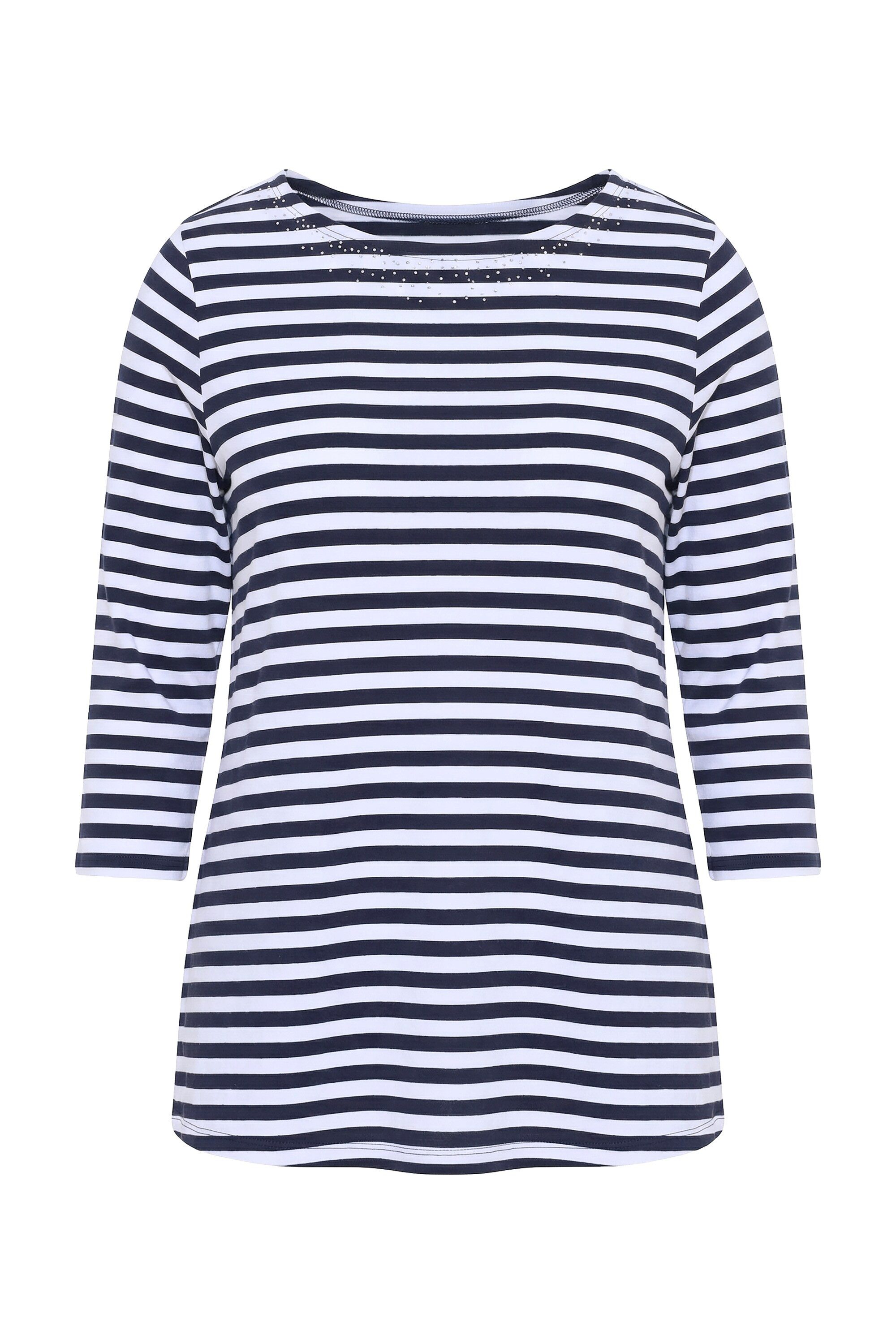 Ulla Popken T-Shirt Ringelshirt Rundhals-Ausschnitt 3/4-Arm – Bild 2 von 4