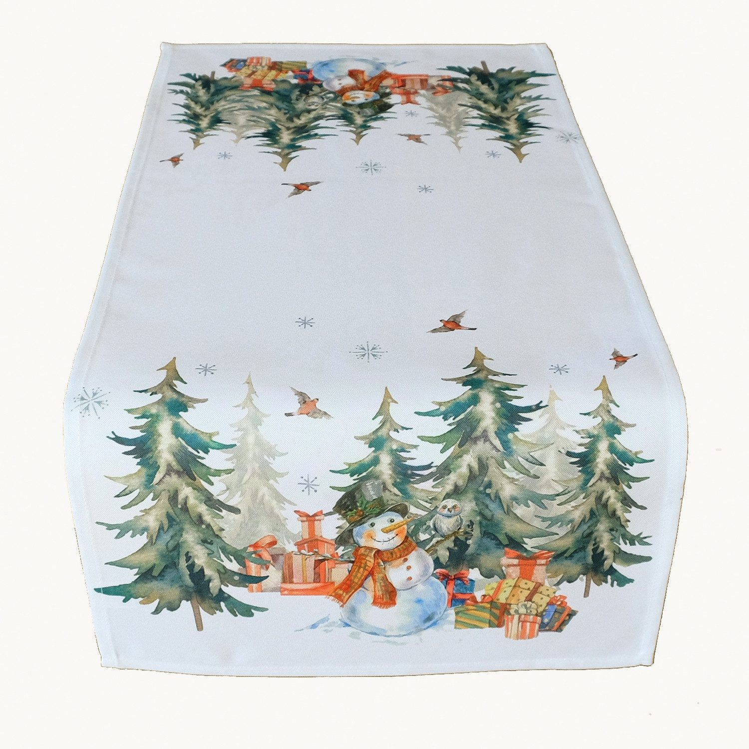 Tischdecke mit Druck Schneemann Weihnachten Winter