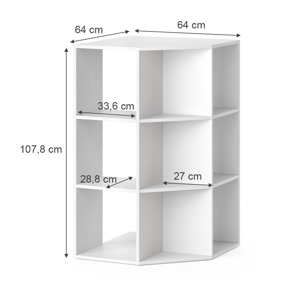 Vicco Bücherregal Luigi, Weiß, 64 x 107.8 cm, 1-tlg.