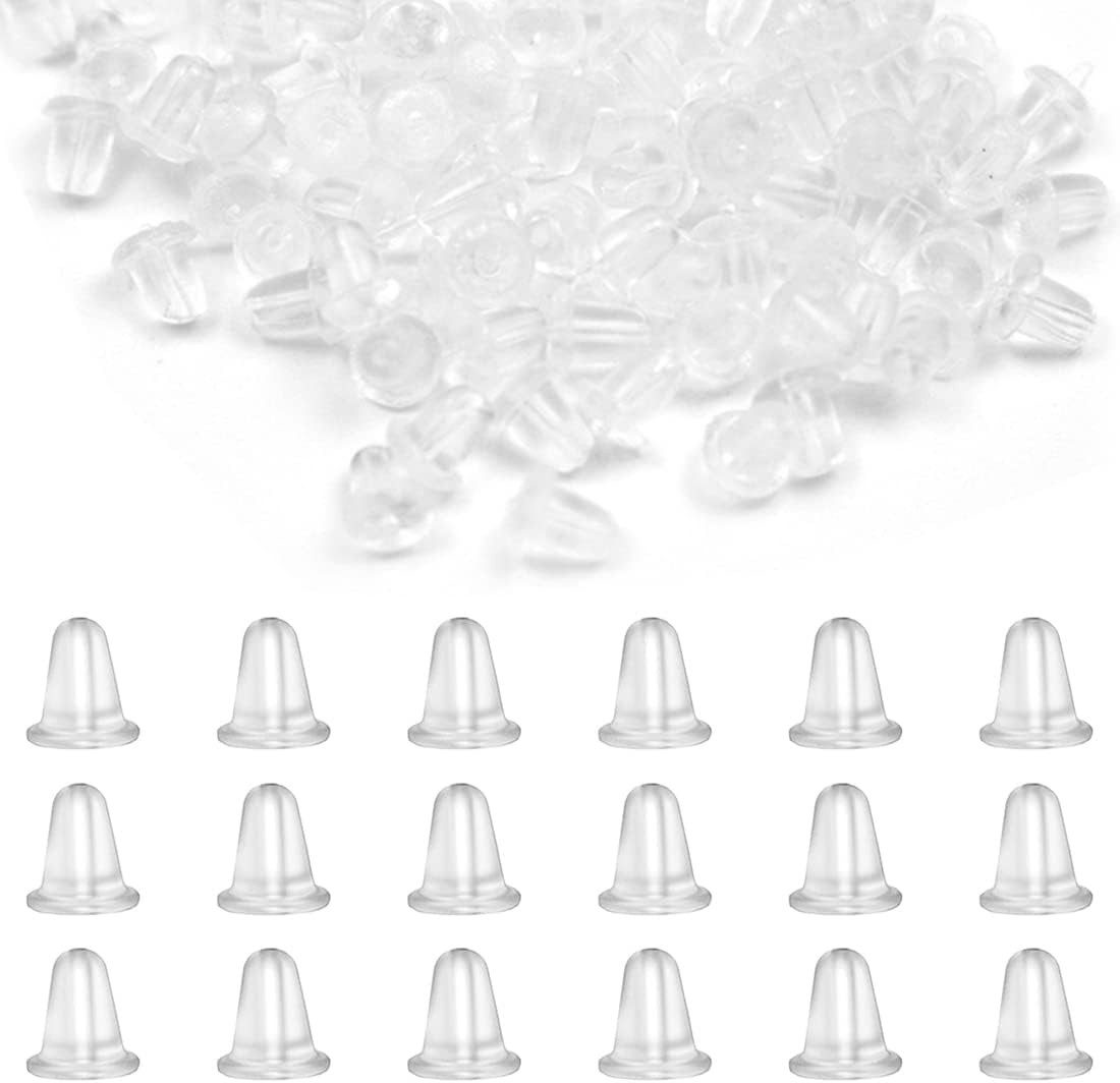 FELIXLEO Ohrstecker-Set 500 Stueck Ohrring Stopper Universal Kunststoff 4x4mm