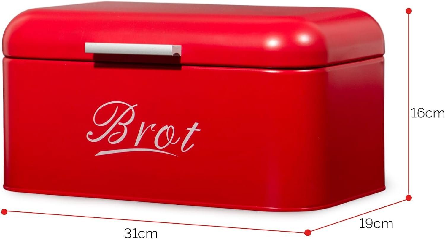 Zedelmaier Brotkasten Brotkasten aus Metall,Brot Lange Aufbewahren,Retro Brot Box mit Deckel, (1-tlg., MBH001&2), Stapelbar Brotaufbewahrungsbox
