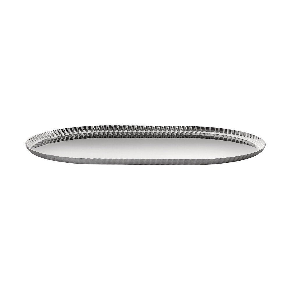 Alessi Tablett Tablett aus Edelstahl 18/10 oval 46x31x1,5cm, Edelstahl 18/10