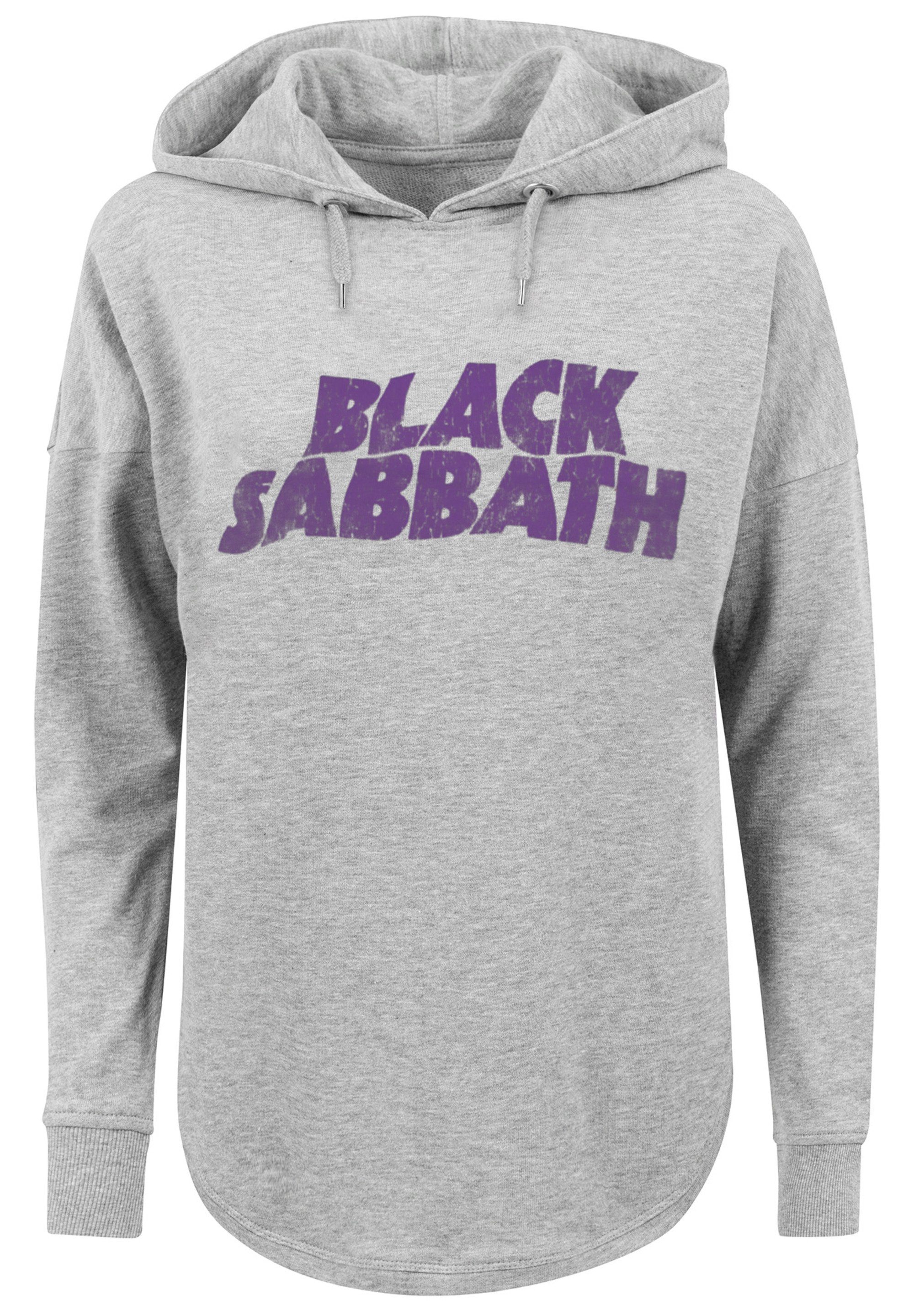 Kapuzenpullover Wavy Heavy Band Sabbath Metal grey Print F4NT4STIC Black