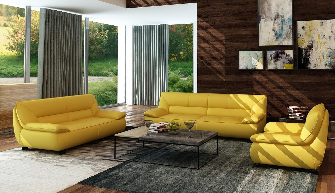 Polster Couch Made Leder Sofas Sofa JVmoebel Couchen in 3+2 Garnituren, Europe Garnitur Sitzer