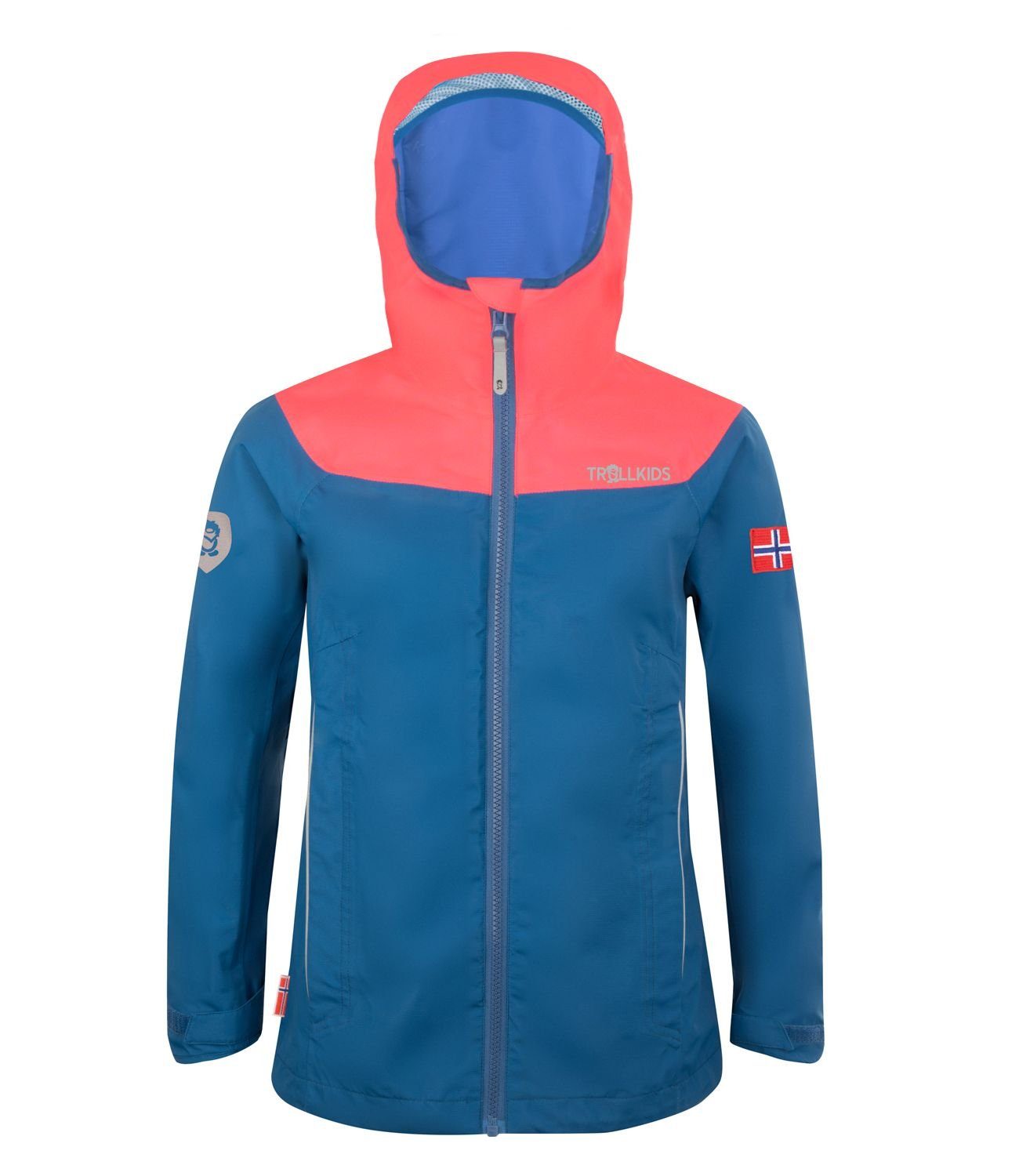 TROLLKIDS Wasserdicht Mitternachtsblau/Coral Bergen Regenjacke