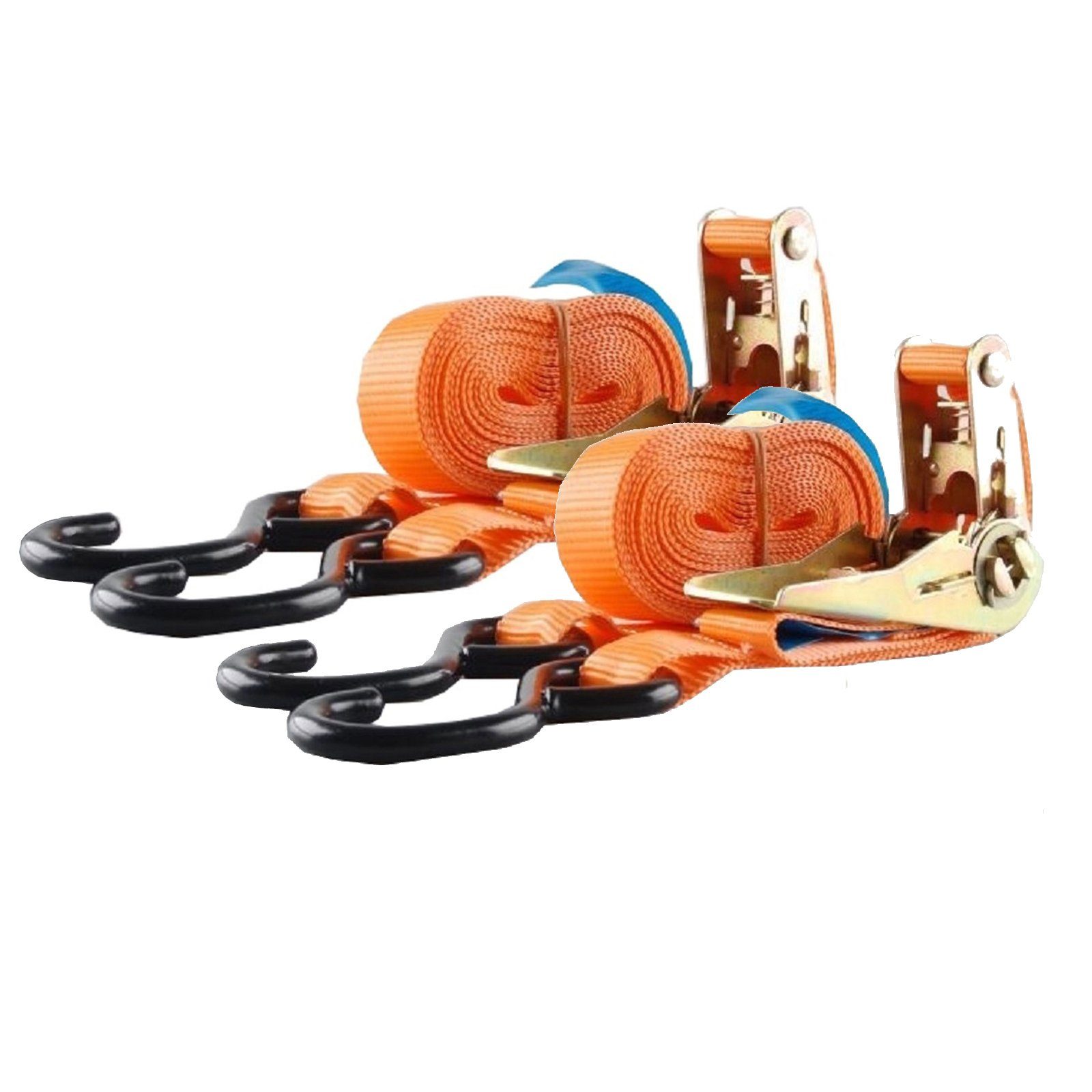Spanngurt 2x Spanngurt Ratschen Zurrgurt 5m 800kg 0,8t 0,8to ORANGE 2tlg