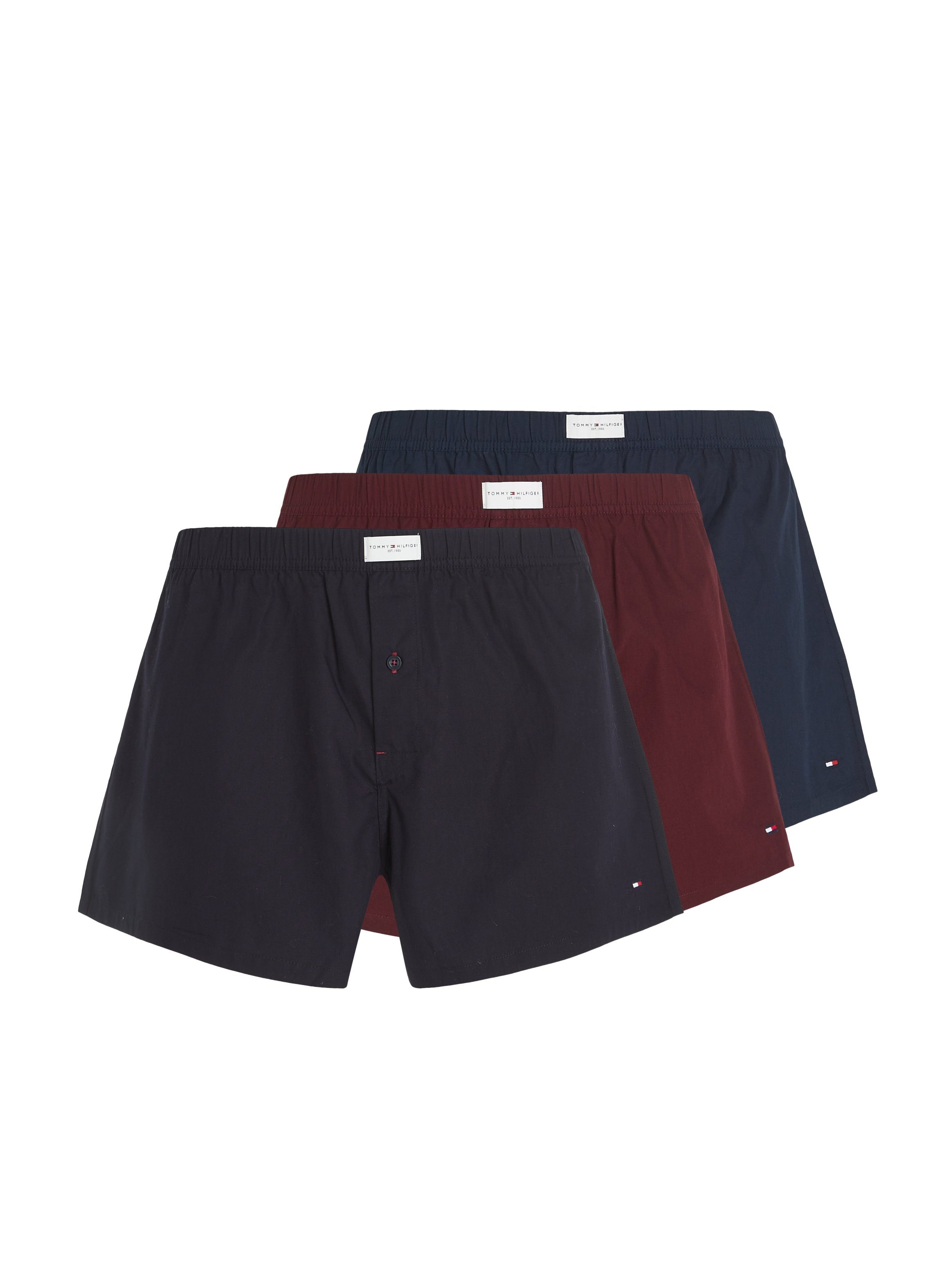 Tommy Hilfiger Underwear Webboxer 3P WOVEN BOXER (Packung, 3er-Pack) mit geknöpftem Hosenschlitz