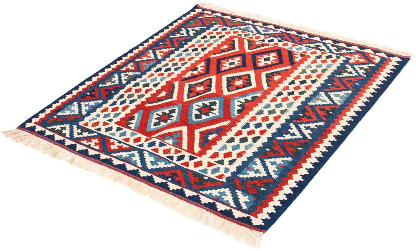 Wollteppich Kelim - Oriental quadratisch - 104 x 102 cm - dunkelrot, morgenland, quadratisch, Höhe: 6 mm, Wohnzimmer, Einzelstück