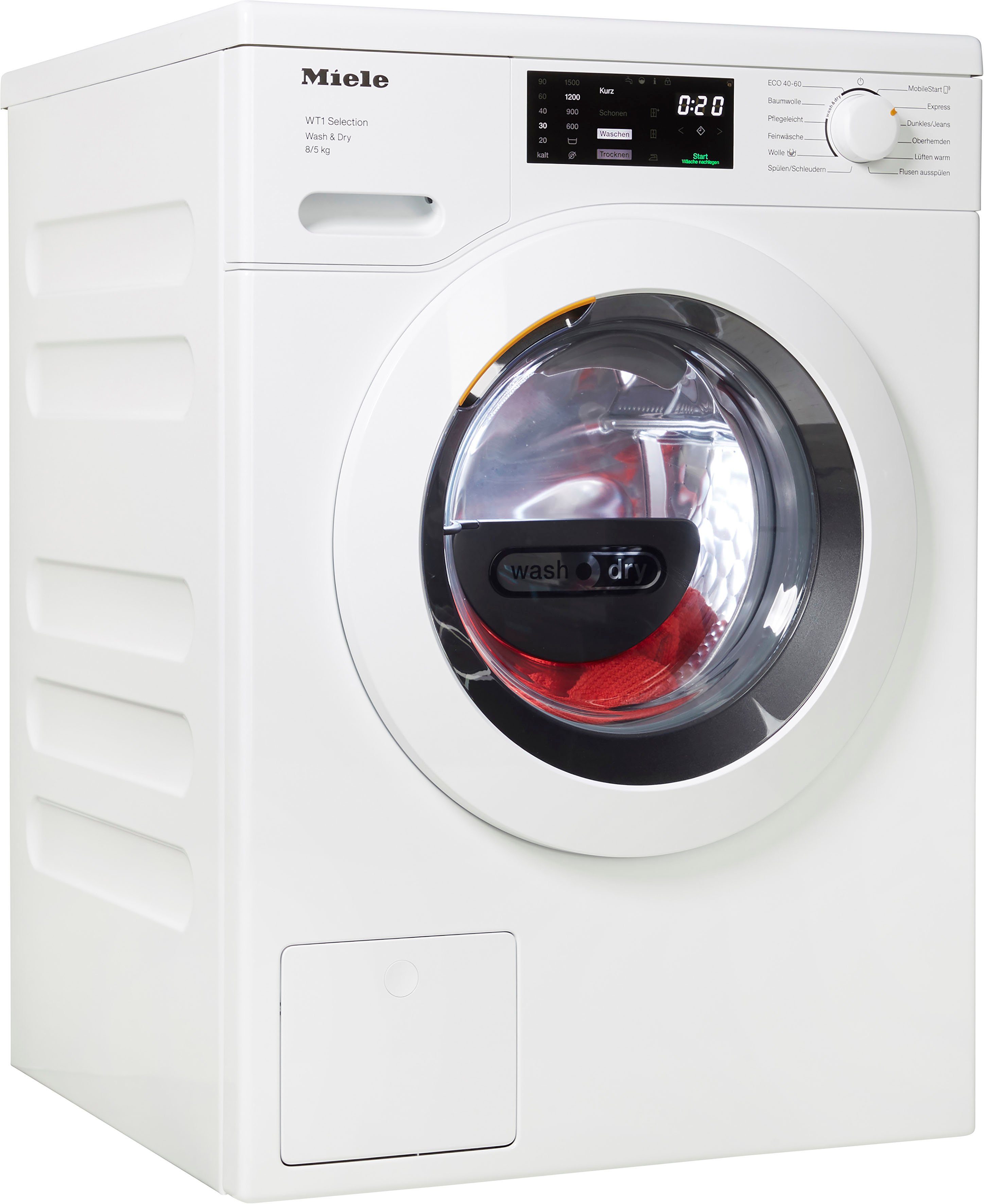 WTD163 kg, Waschtrockner für kg, punktgenaue 1500 Miele WCS, unterbaufähig, Trockenergebnisse 5 PerfectDry 8 U/min,