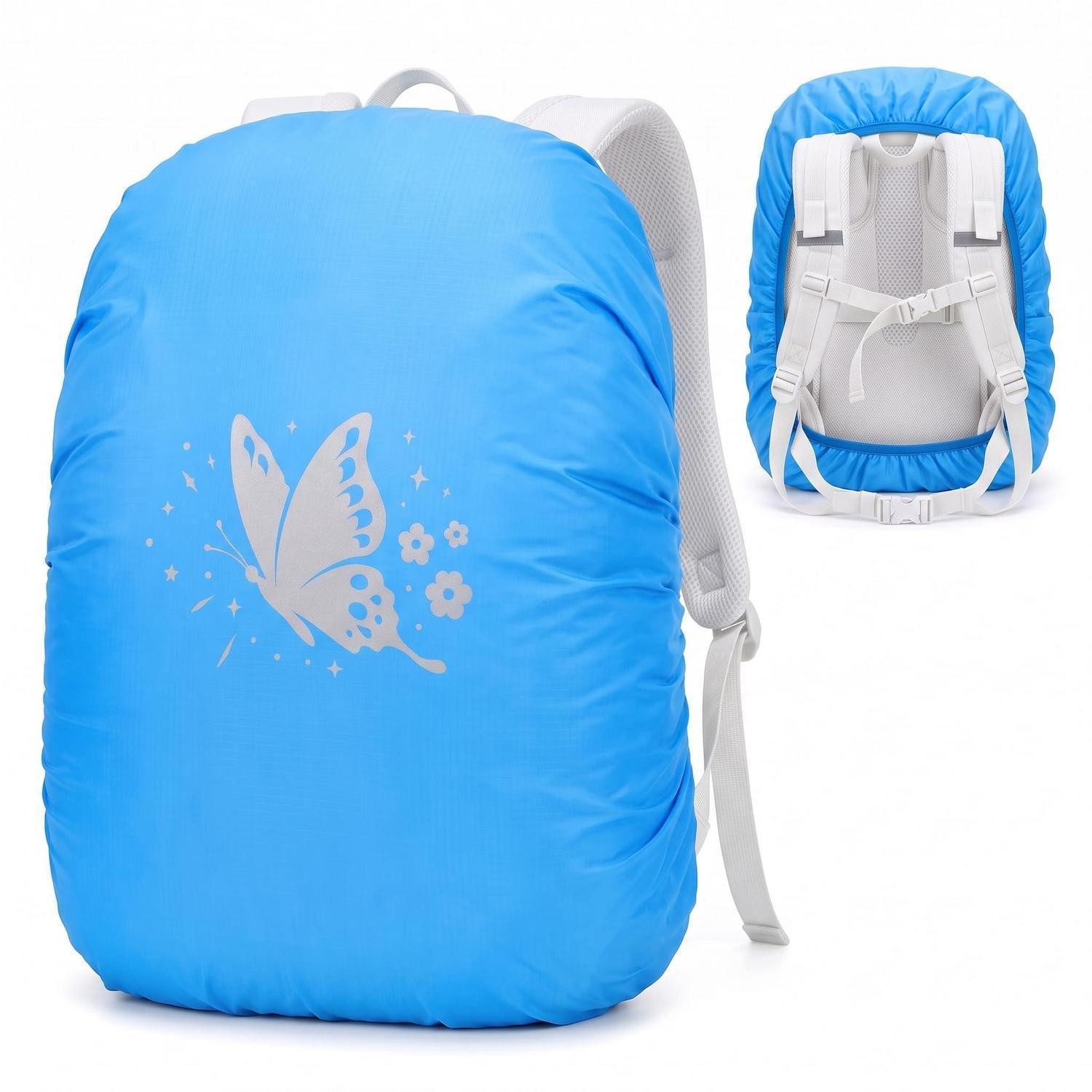 LuxusKollektion Rucksack-Regenschutz Schulranzen Regenschutz 35L Schmetterling Reflektierend (1-St)