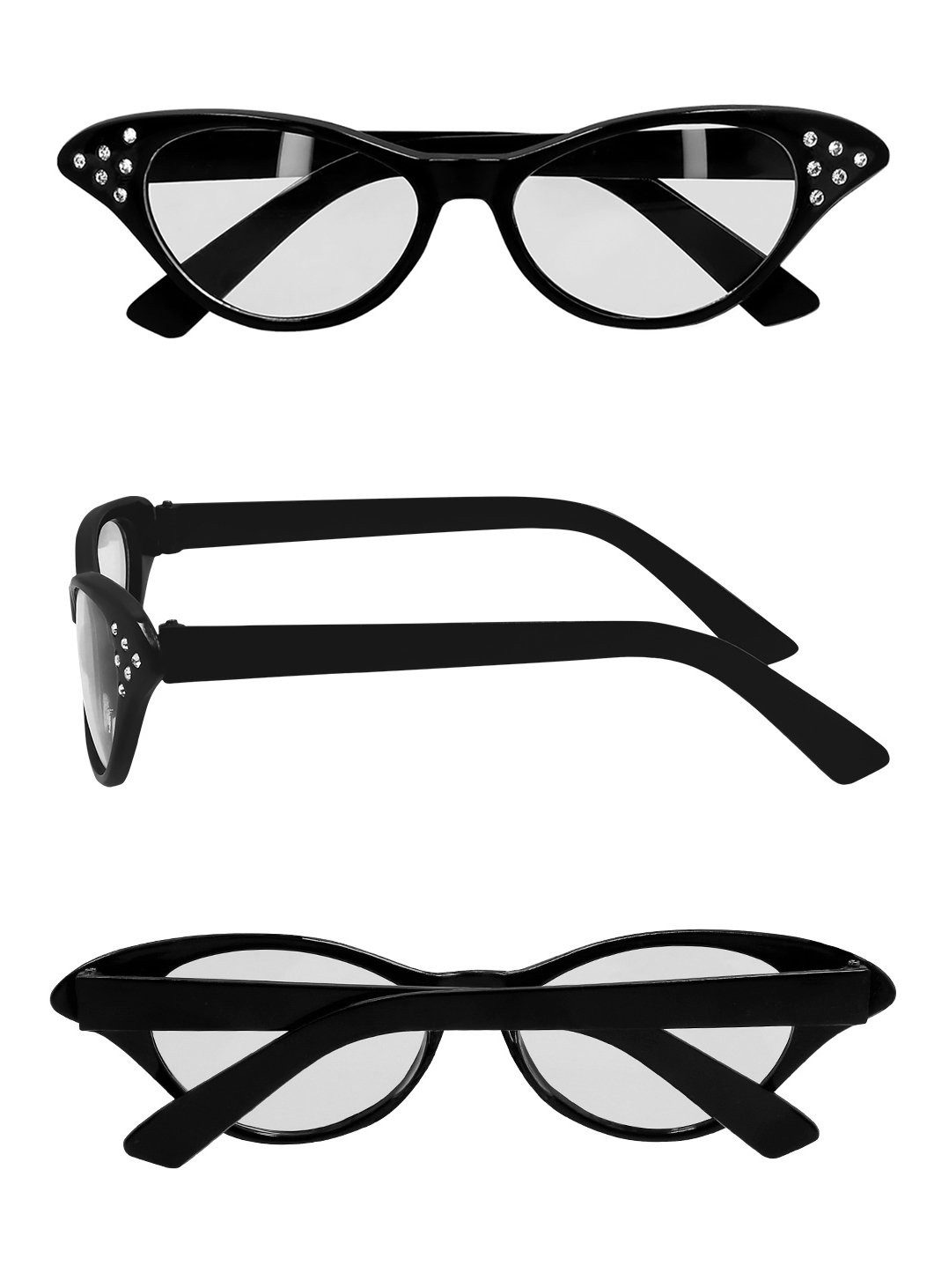 Smiffys Kostüm Rockabilly Cateye Brille schwarz, 50er Jahre Sonnenbrille mi günstig online kaufen