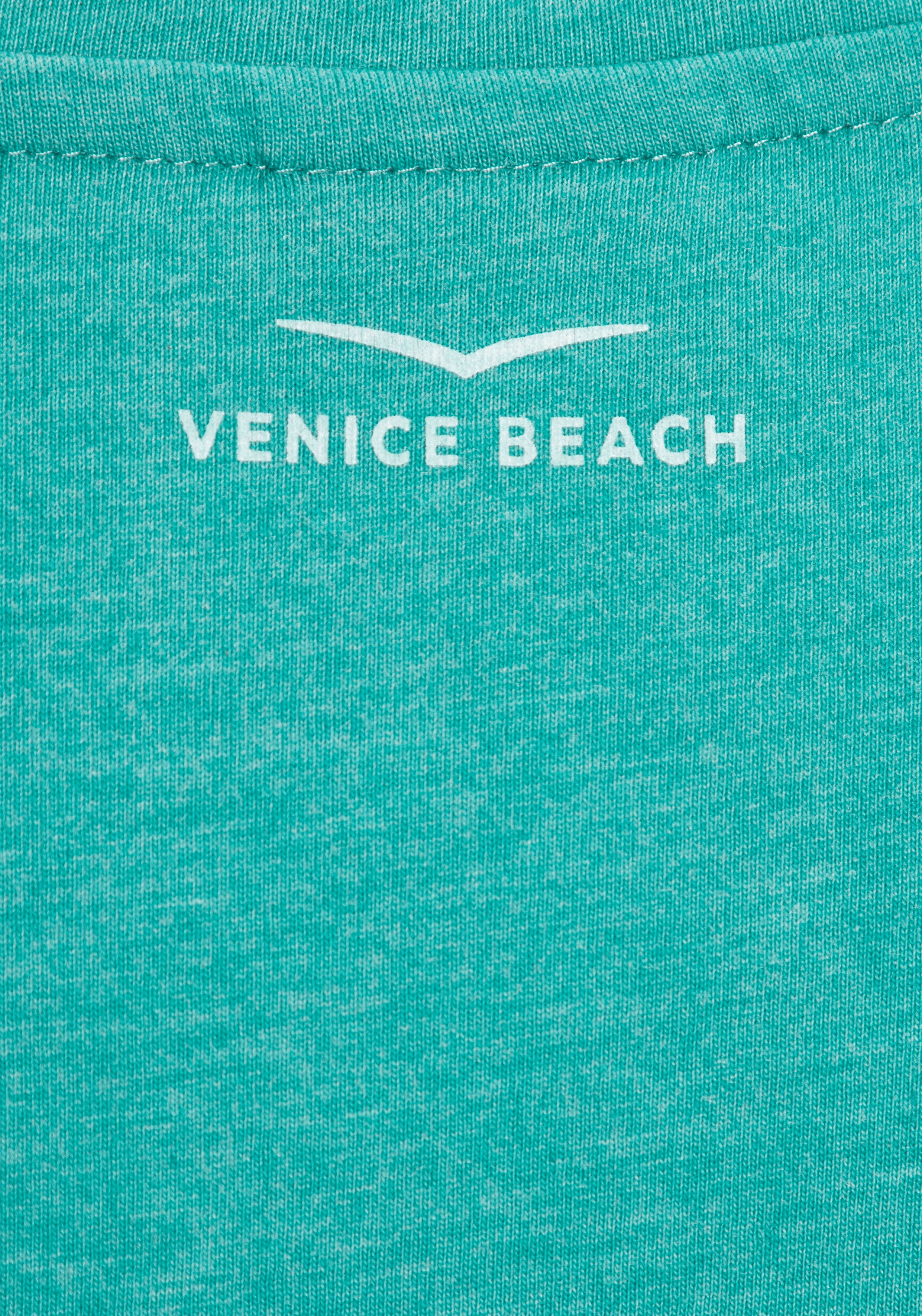 Venice Beach Kurzarmshirt mit Frontdruck, T-Shirt aus Baumwollmischung, Basic, casual