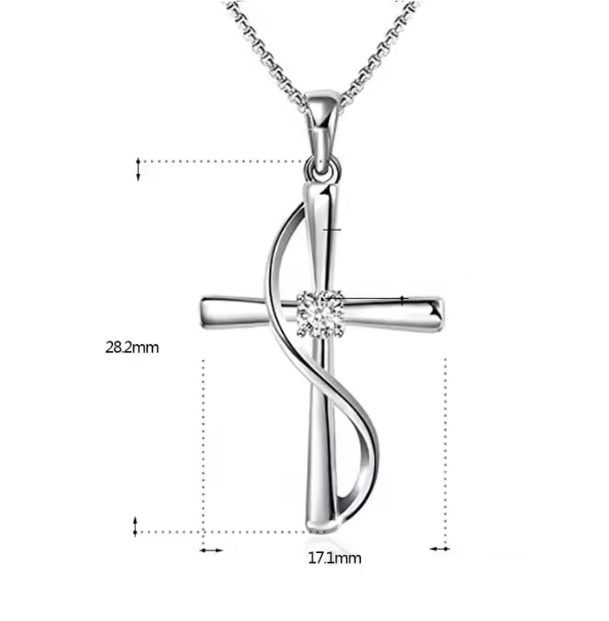 ELLAWIL Kreuzkette Damen Halskette mit Kreuzanhänger Jesus-Kreuz Zirconia S günstig online kaufen