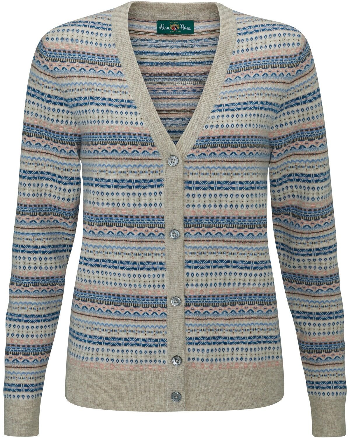 Alan Paine Strickjacke Cardigan Fair Isle