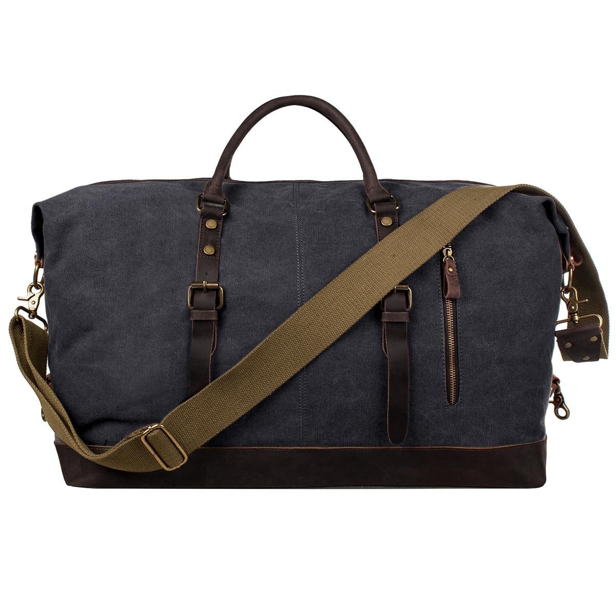 S-ZONE Reisetasche Reisetasche Segeltuch Freizeittasche Weekender Tourbag Gymbag, Große (60 L) Kapazität Reisetasche für den Wochenendausflug für Herren