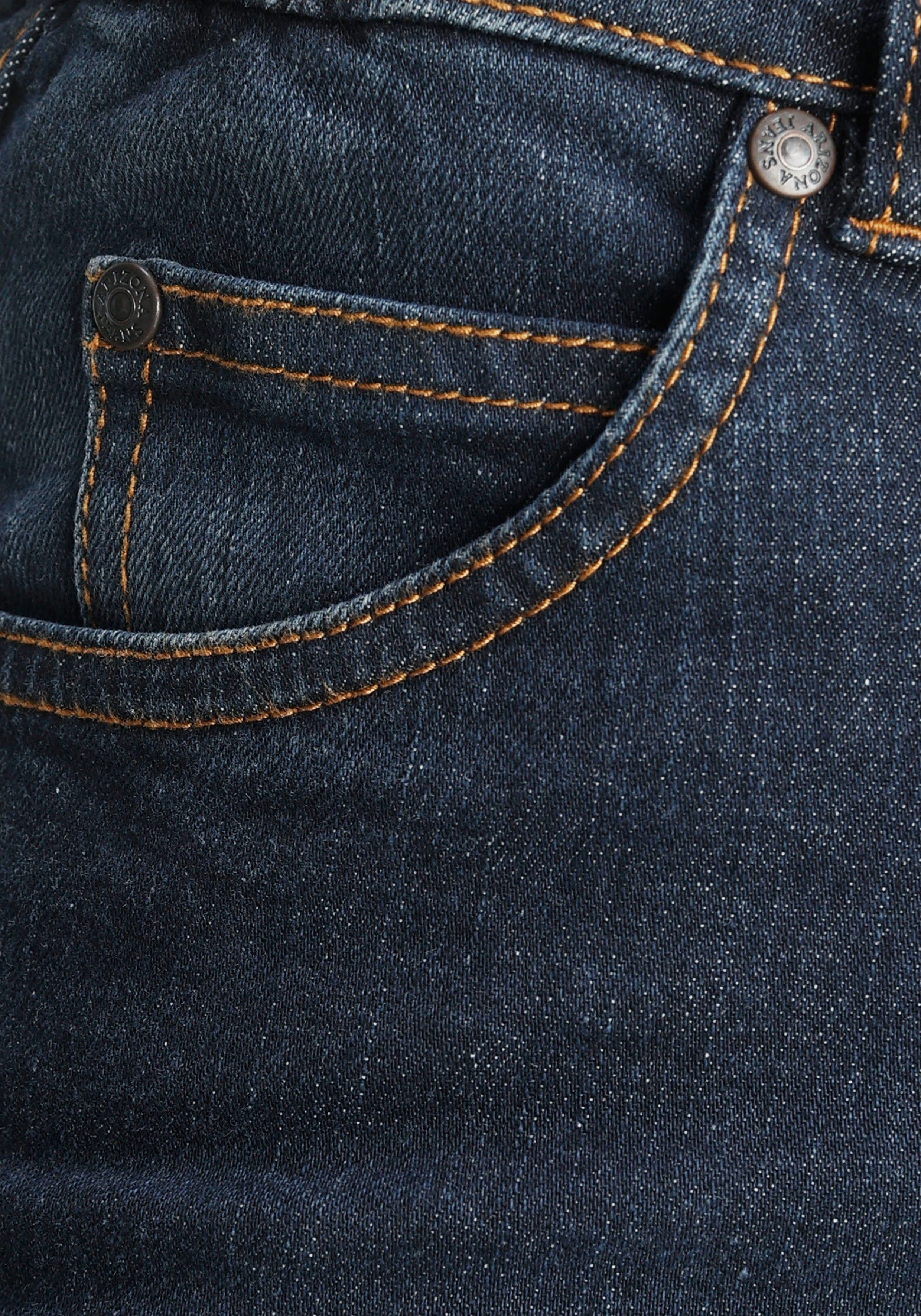 Waist mit Arizona seitlichem Bund Slim-fit-Jeans darkblue-used High Gummizugeinsatz