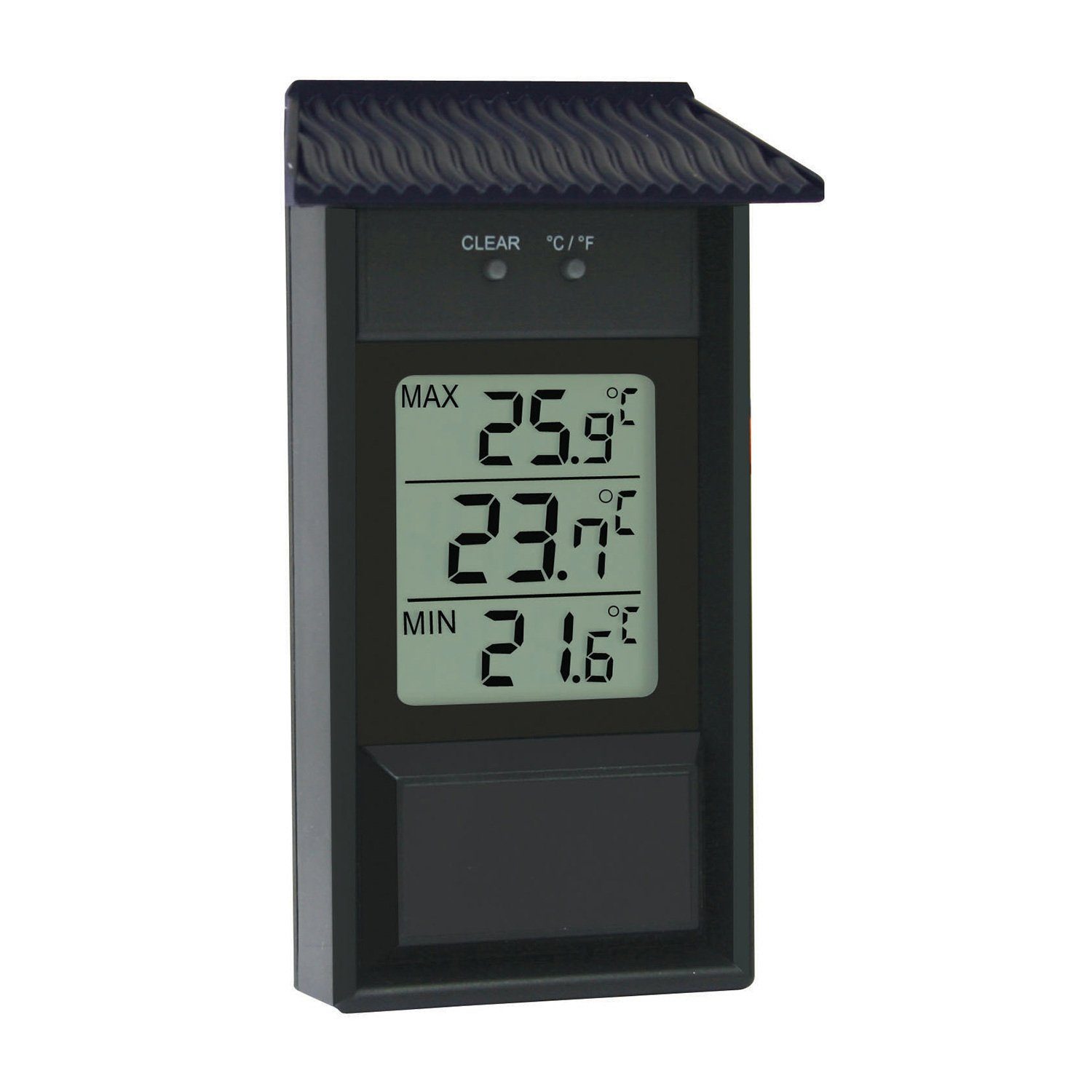 Wetterstation Max.-Min.-Thermometer für drinnen und draußen, schwarz