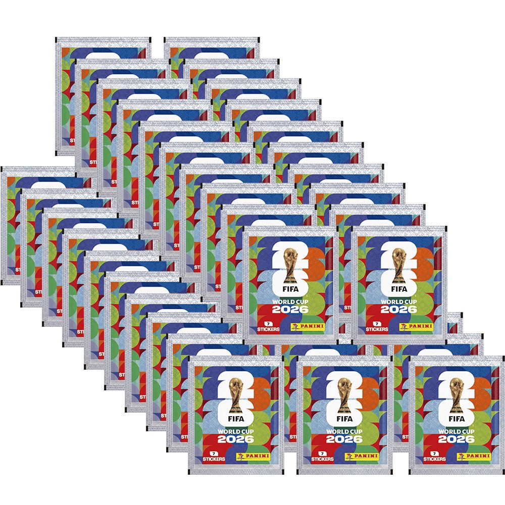 Panini Sammelkarte Bundle World Cup 2026 Sticker 50 Tüten + Exklusive Collect-it Hüllen