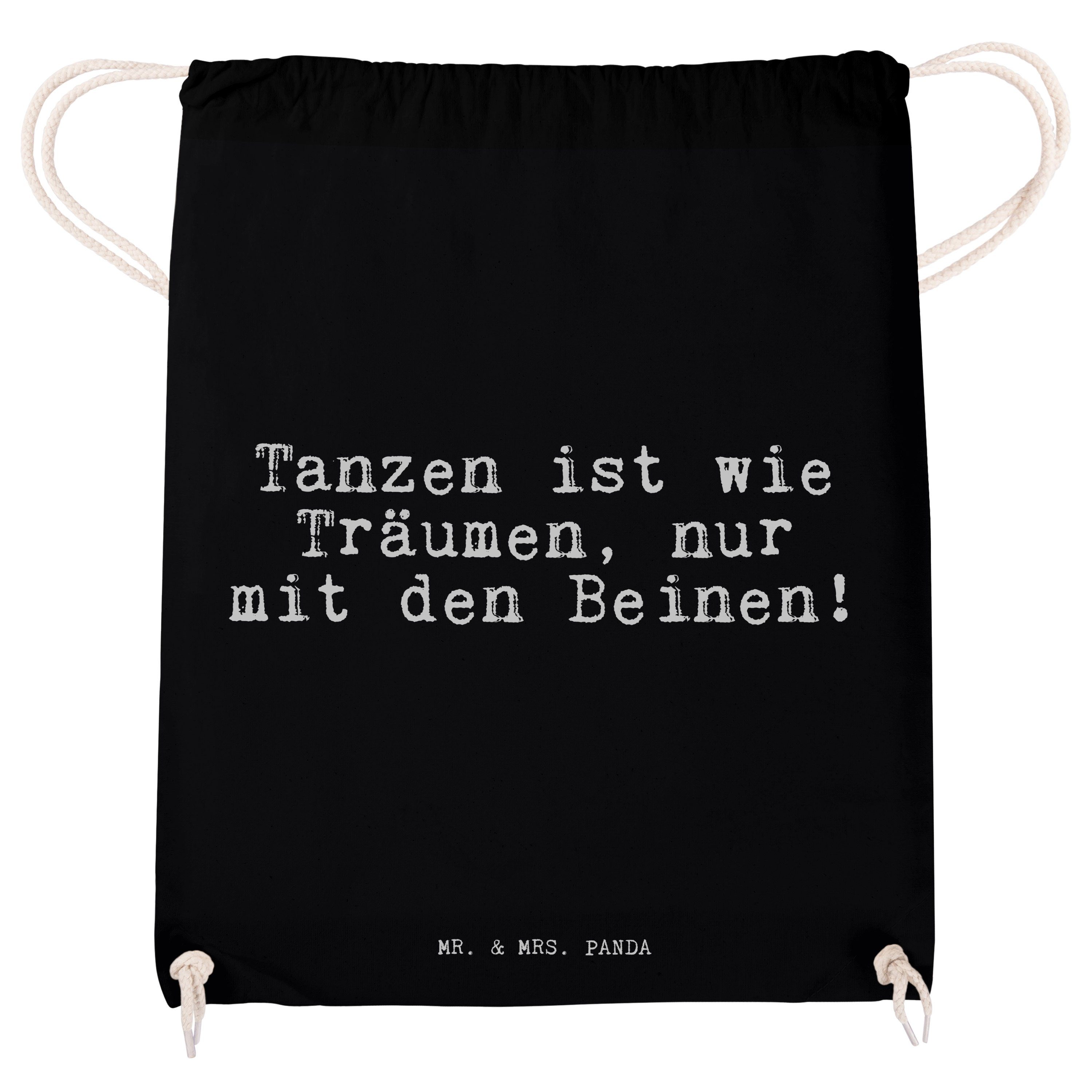 Spruch, Sporttasche & schöner (1-tlg) Schwarz Geschenk, ist Spor wie - Panda Tanzen Mrs. - Mr. Träumen,...