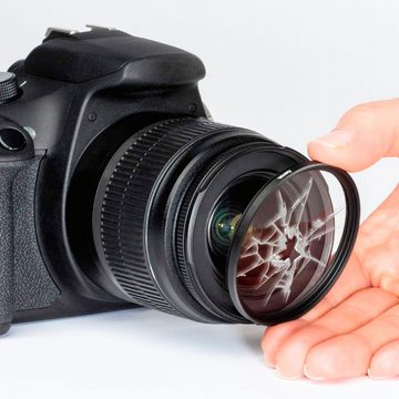 Hama UV-Filter 55mm HTMC vergütet Schwarz Objektivzubehör (Speer-Filter UV-Filter Kamera Objektiv DSLR SLR Systemkamera)