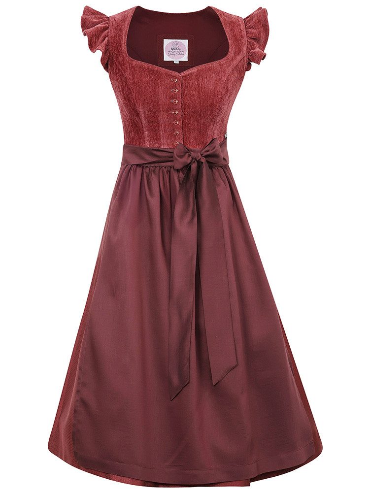 MarJo Dirndl Dirndl Hochwinkel 75cm Länge kastanienrot