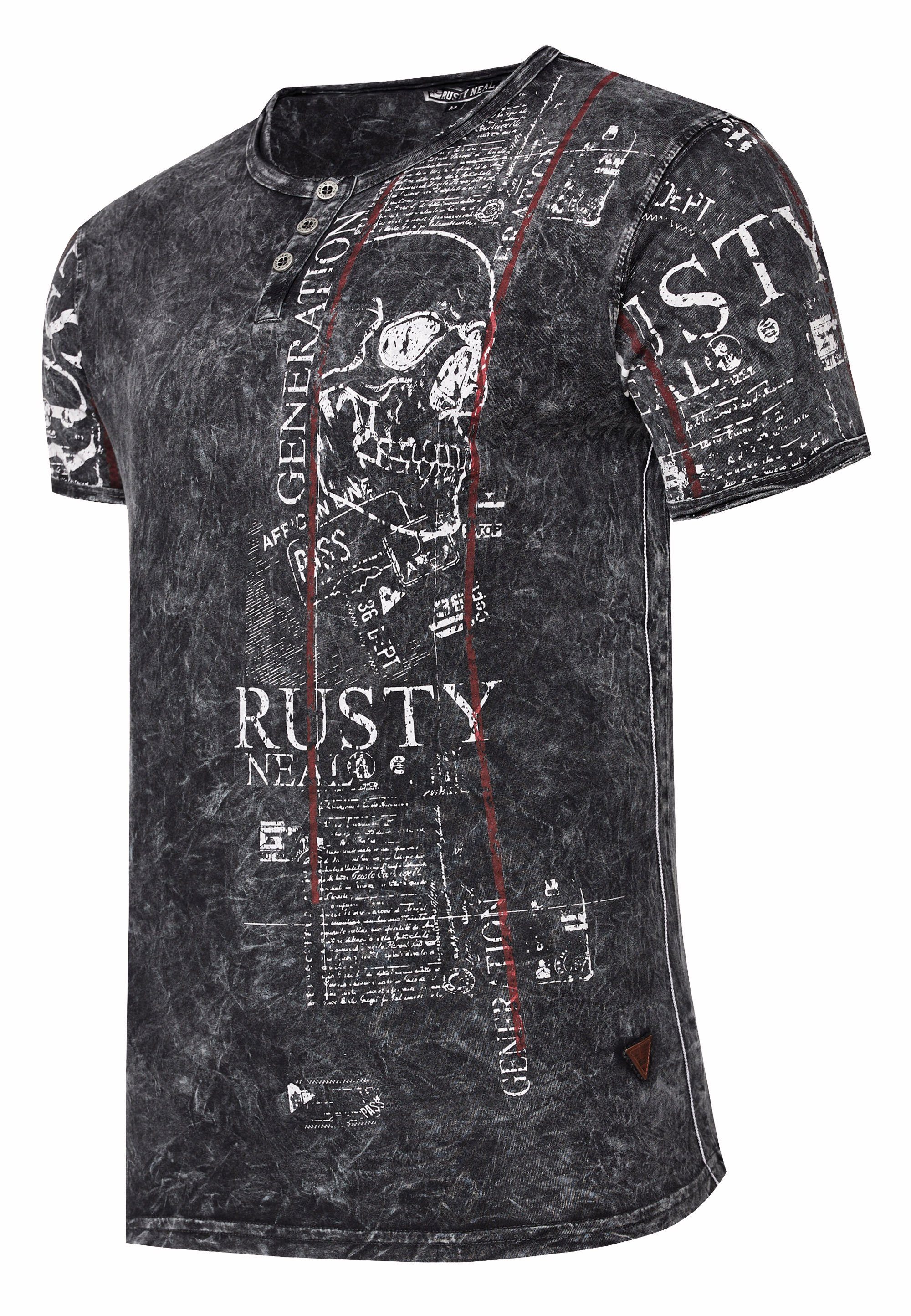 Rusty Neal T-Shirt im Used-Look mit Allover-Print