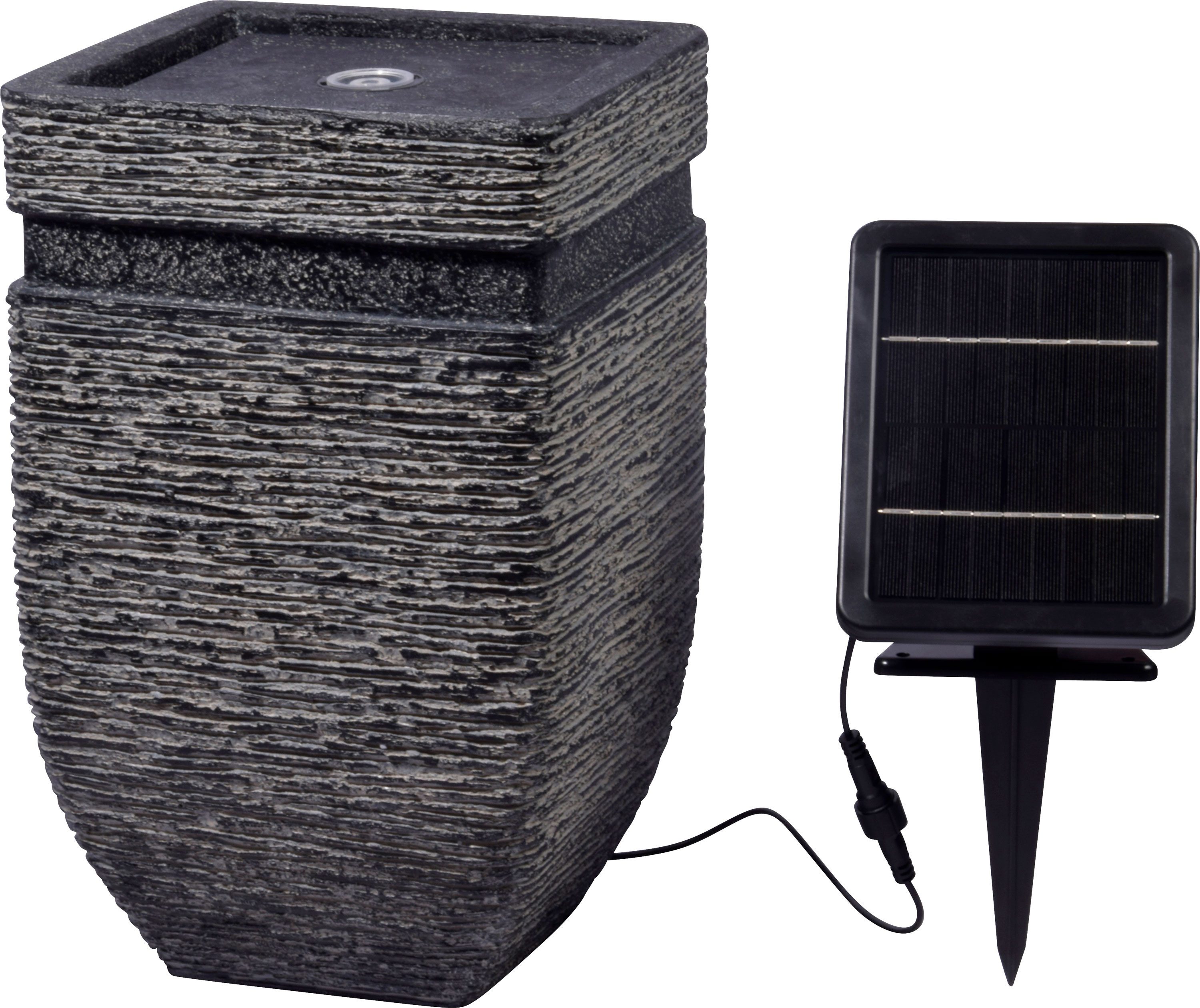 dobar Gartenbrunnen Gartenbrunnen „Hera“ mit Solar-Panel Wasserspiel
