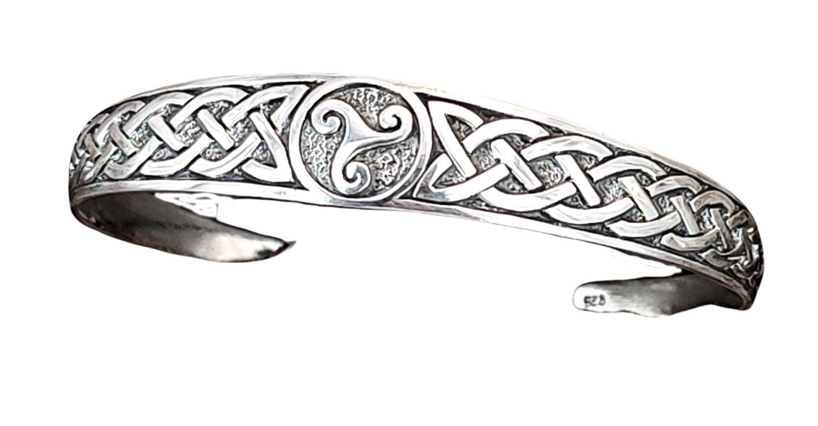 Silberarmband Armband Armreif 925 Sterling Silber Triskele Knotenmuster ABTris