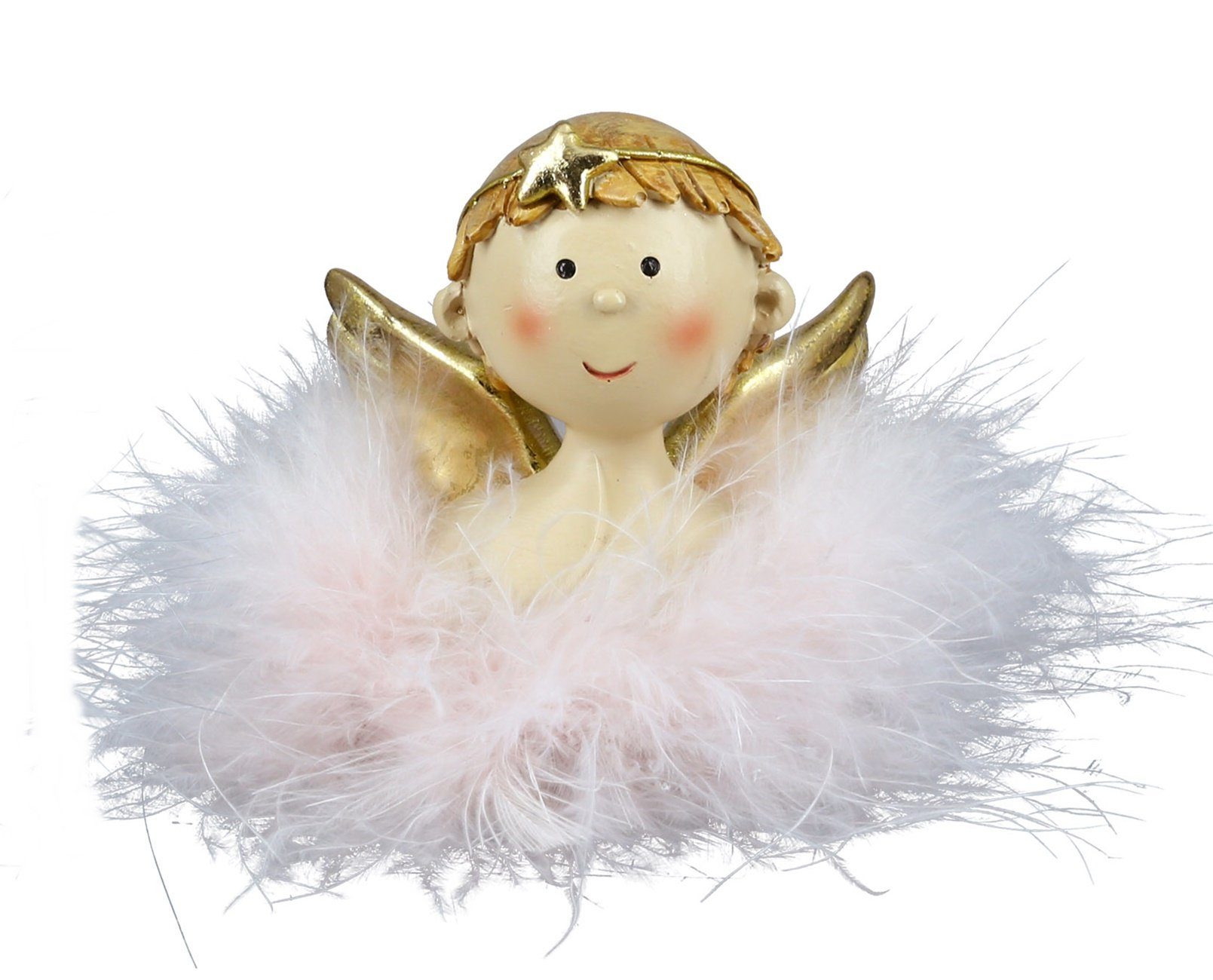 dekojohnson Engelfigur Weihnachtsdeko-Figur Engel Stern 6cm rosa gold