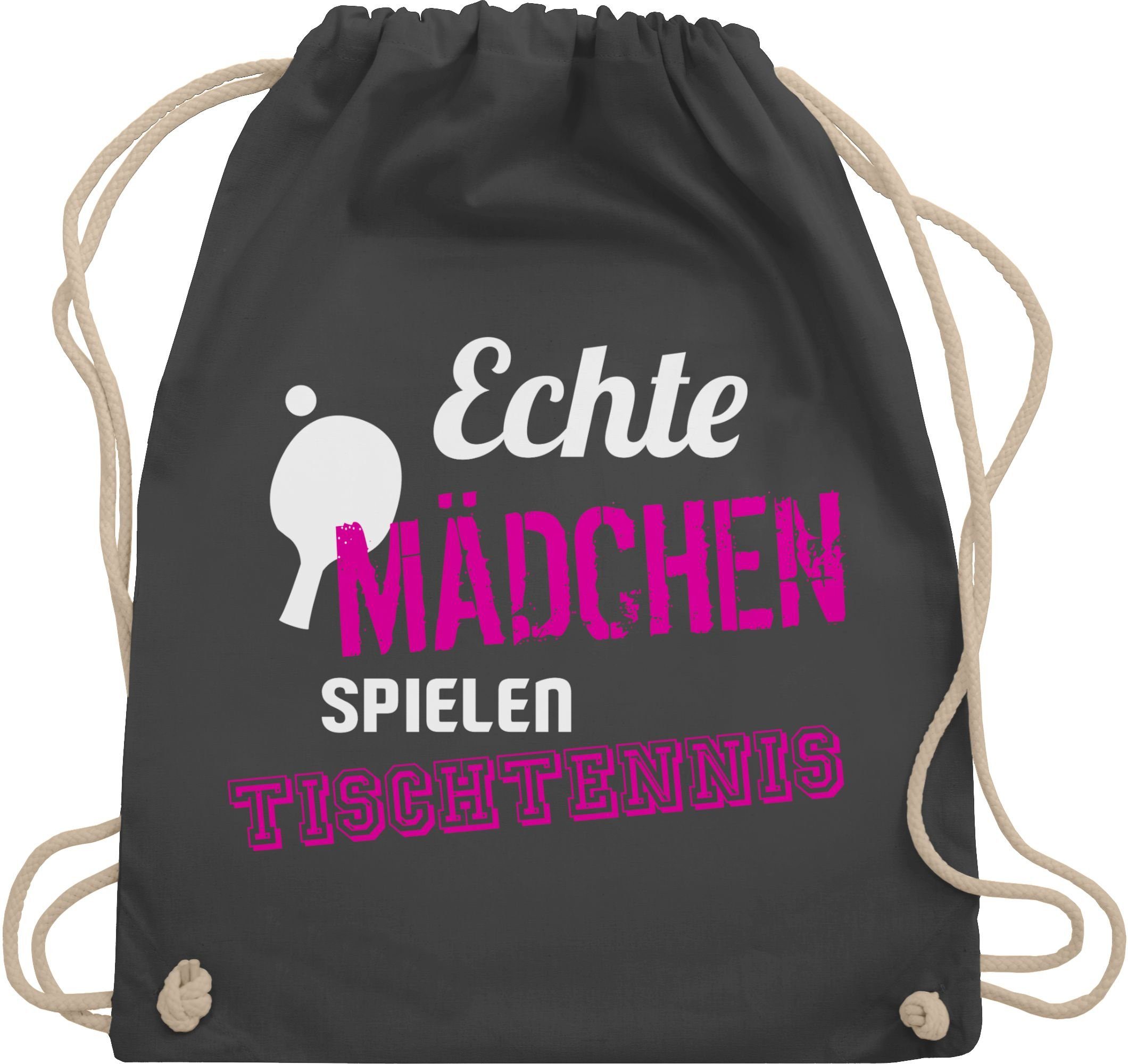 Shirtracer Turnbeutel Echte Mädchen spielen Tischtennis, Sport Zubehör