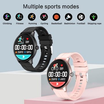 findtime Smartwatch (1,3 Zoll, Android, iOS), mit Telefonfunktion Fitness Tracker Uhr Schrittzähler Schlafmonitor