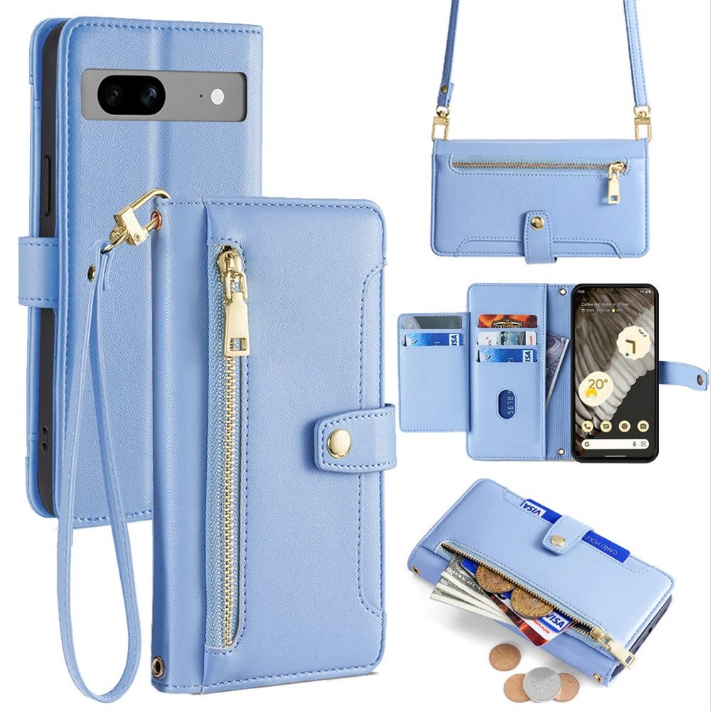 betterfon Handykette für Google mit Band Kartenfächer PU Leder Umhängetasche, Hände frei – mit Silikonhülle & Schnur für flexiblen Alltag