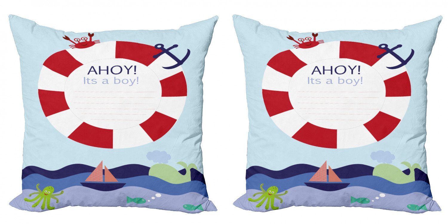 Ahoy Abakuhaus Its ein Boy Maritime Digitaldruck, ist (2 Stück), Es Kissenbezüge Junge a Modern Accent Doppelseitiger