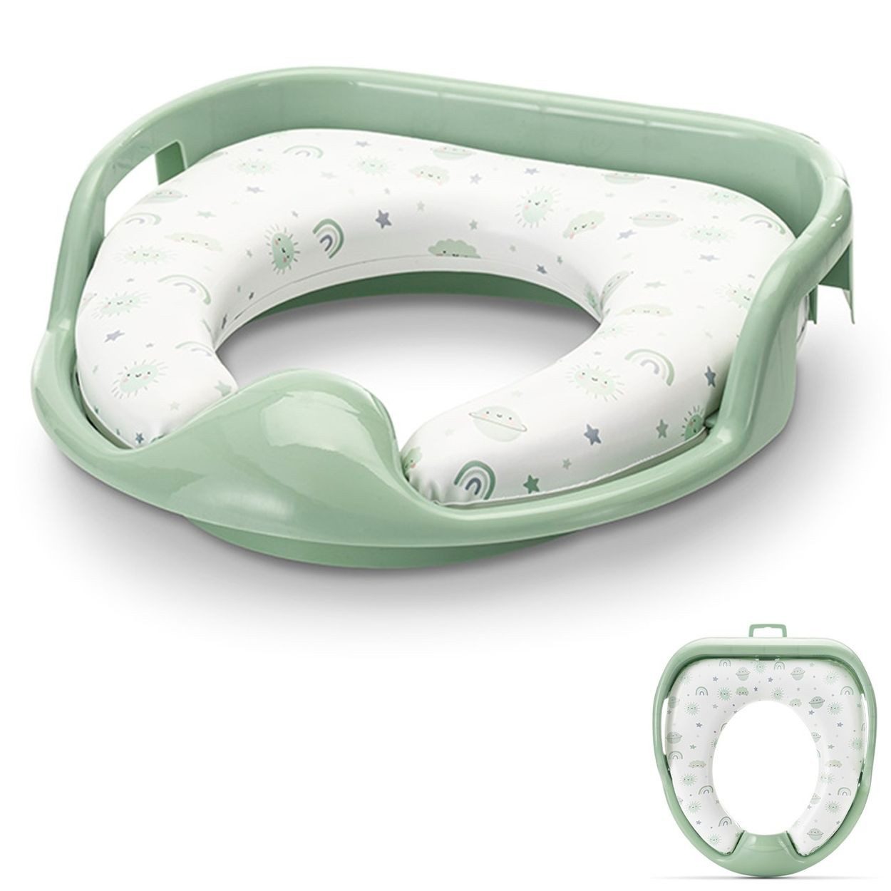 Lorelli Baby-Toilettensitz Toilettensitz weich Handgriffe, 6 cm, gepolstertes Sitzkissen, Spritzschutz