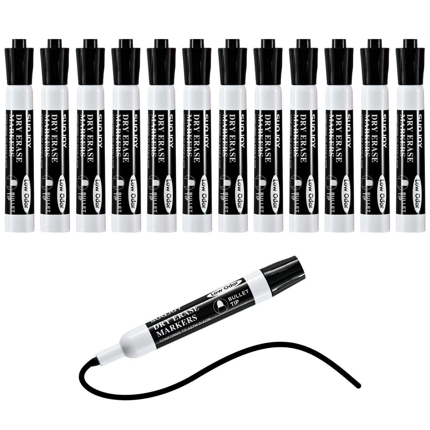 LuxusKollektion Whiteboard Marker Whiteboard Marker Schwarz 12er Set Rundspitze