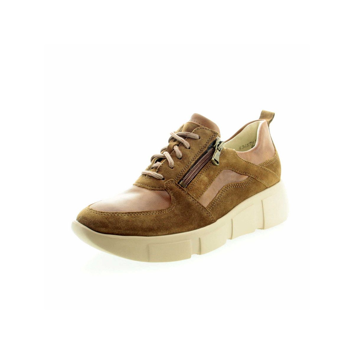 Komfort Schnürer für Damen in braun Sneaker