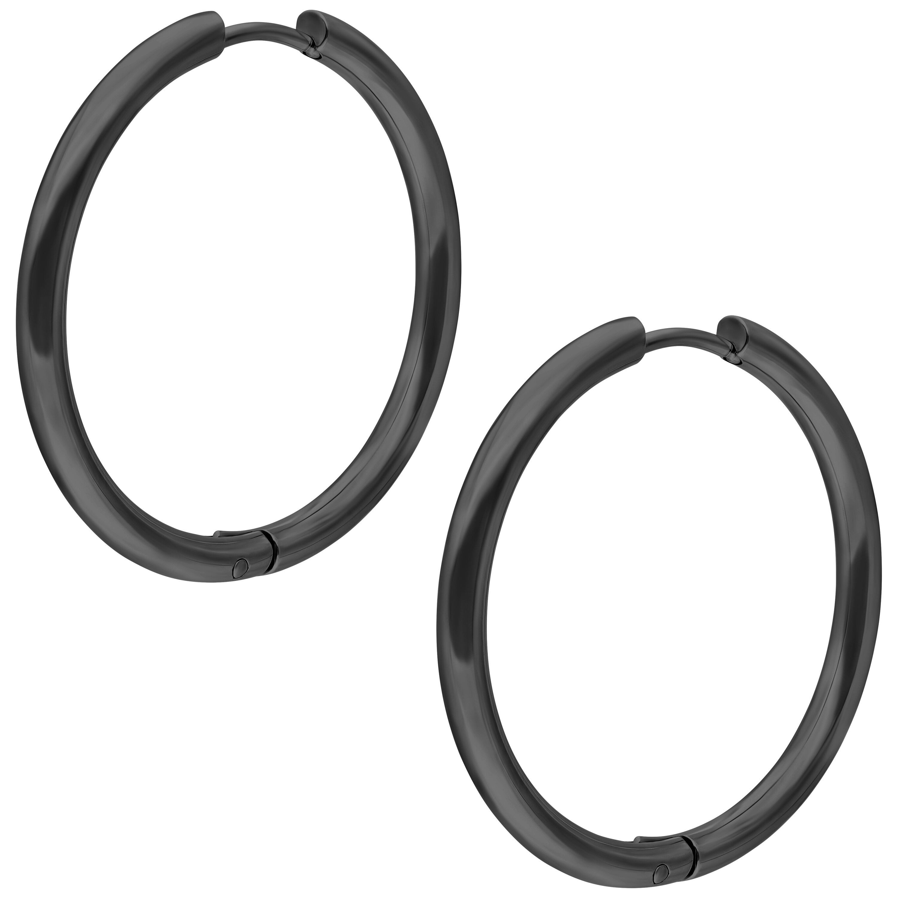 Wildcat Paar Ohrhänger Little Hoops - Črna, 25,0 mm, Chirurgenstahl 316L - günstig online kaufen