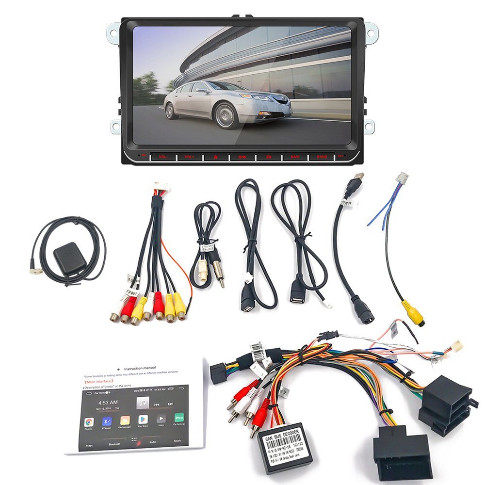 GelldG Navigationsgeräte mit CarPlay Auto, Android und Mirrorlink Bluetooth, Autoradio