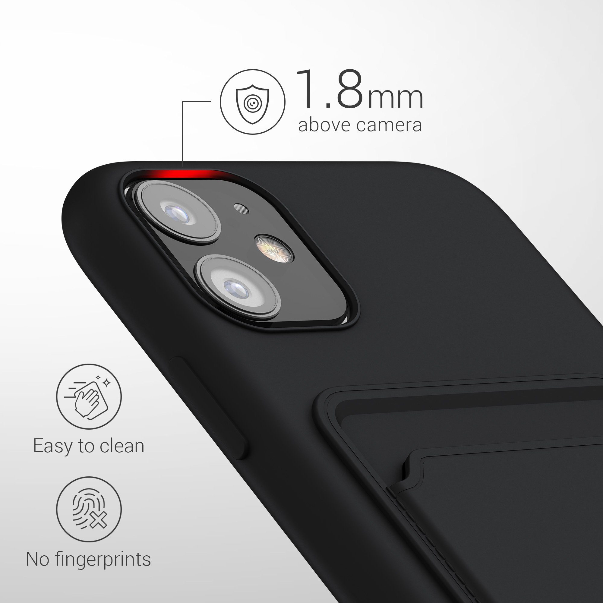 kwmobile Handyhülle Hülle für Apple iPhone 11, Handyhülle mit Fach für Karten - Handy Cover Case
