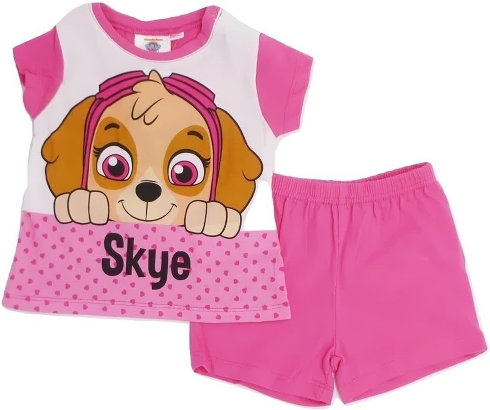 PAW PATROL Pyjama Paw Patrol Mädchen kurzer Schlafanzug Kleinkinder 9 12 18 Monate (Set)