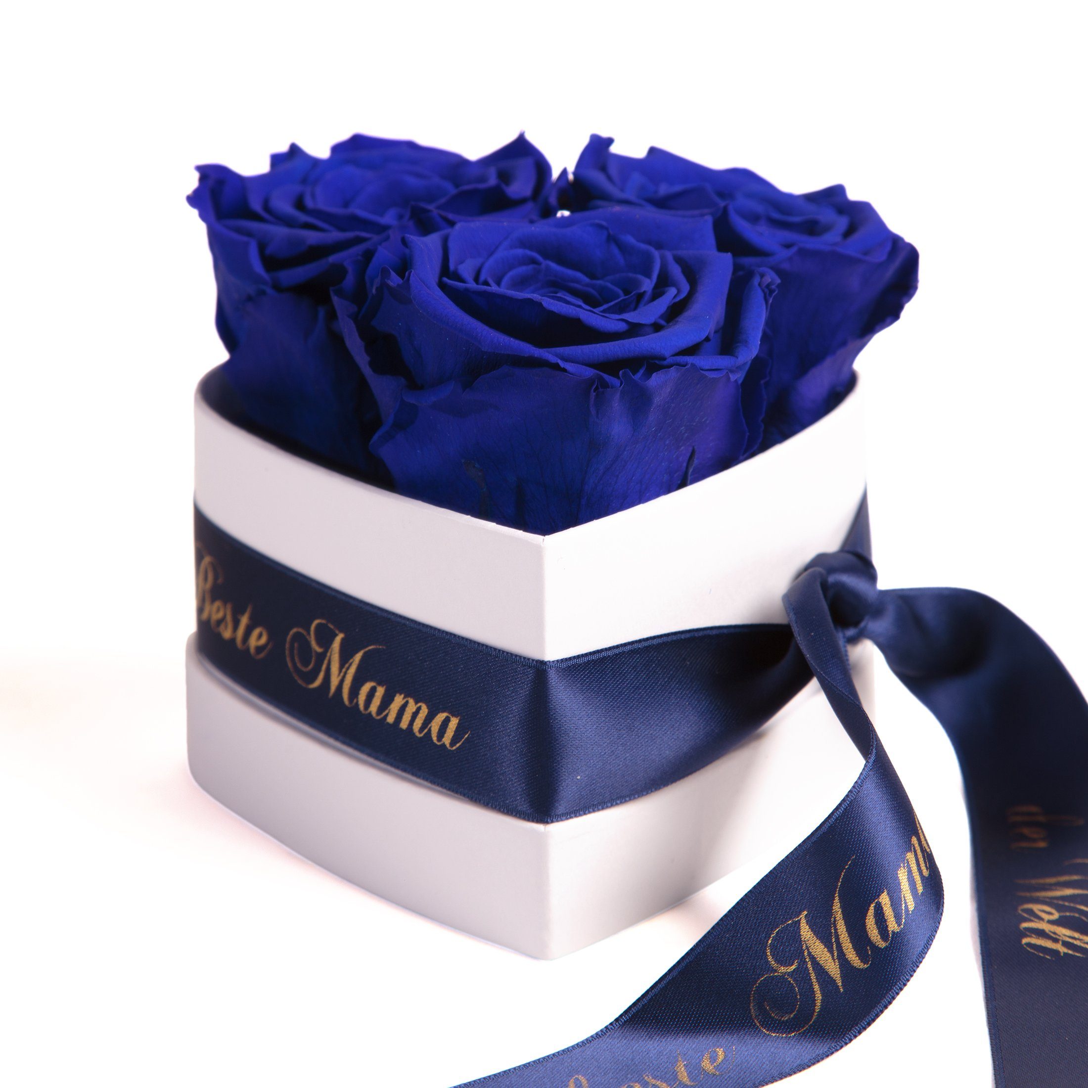 Rose, ROSEMARIE die Rosen 10 Infinity Höhe Jahre SCHULZ echte Heidelberg, Blumen Mama Beste Blau Geschenk Herz Rosenbox 3 cm, 3 haltbar für Kunstblume Welt der