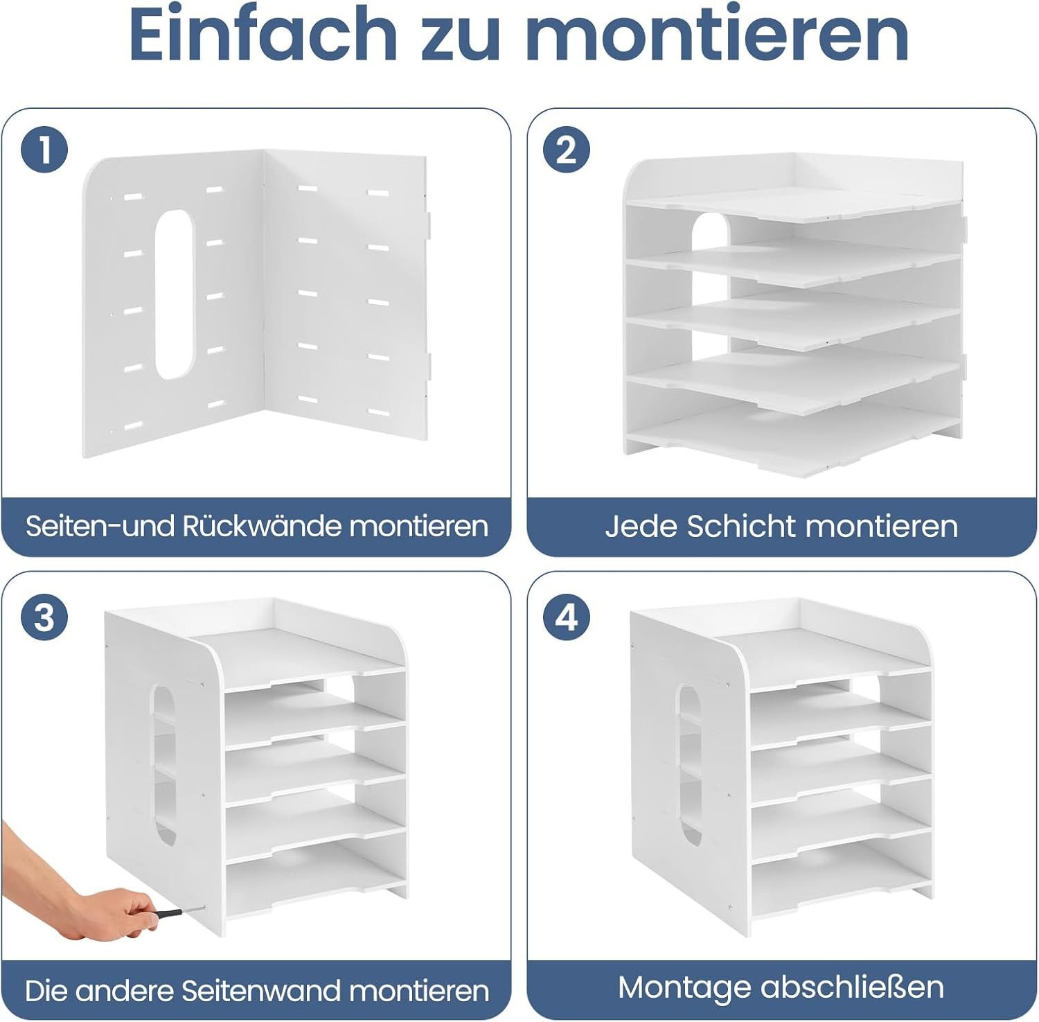 Youyijia Aufbewahrungsbox Dokumentenablage A4 Briefablage Schreibtisch – Bild 5 von 5