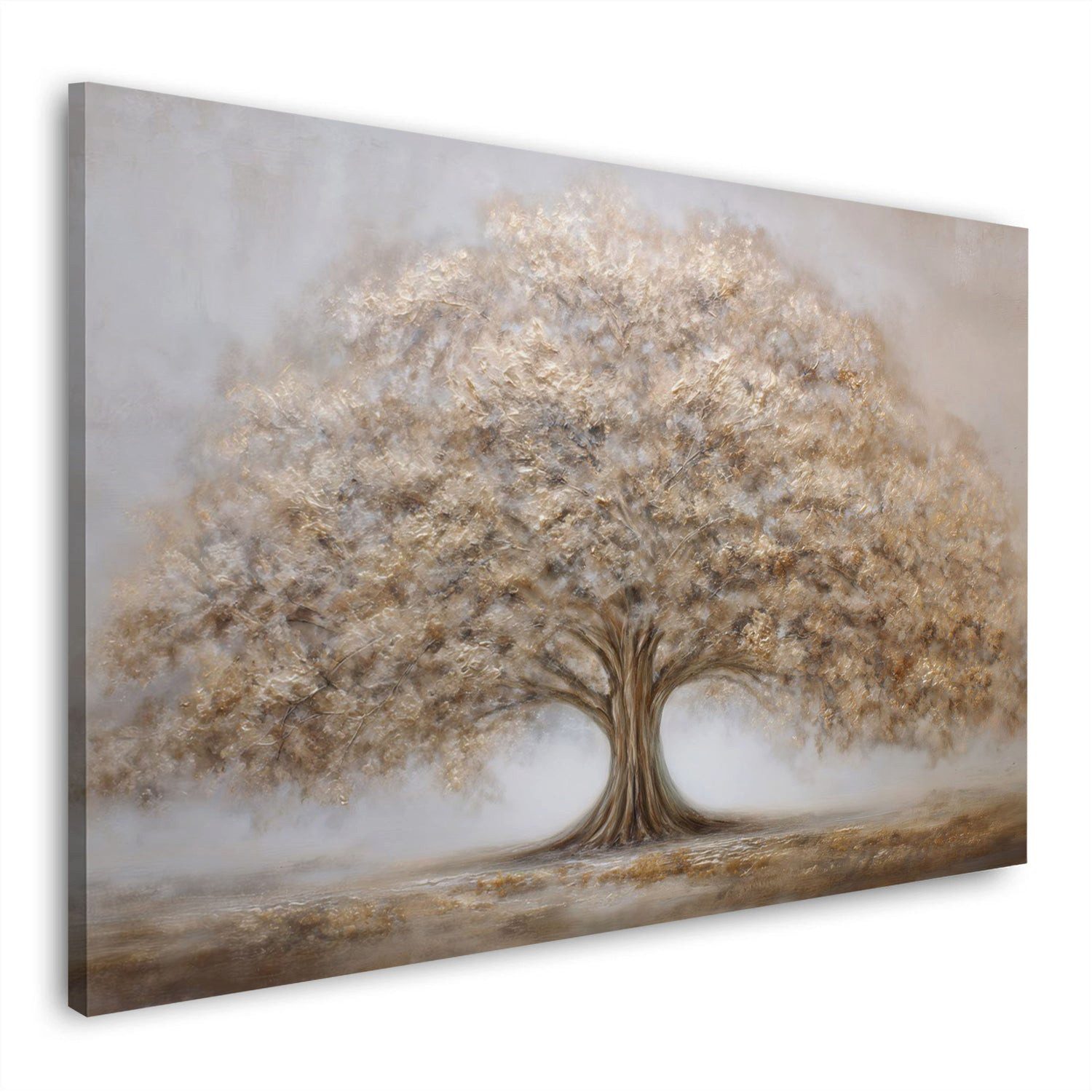 Artedinoi Leinwandbild Großer Baum mit goldener Krone elegantes Wandbild Leinwandbild Kunstdr, Großer Baum mit goldener Krone