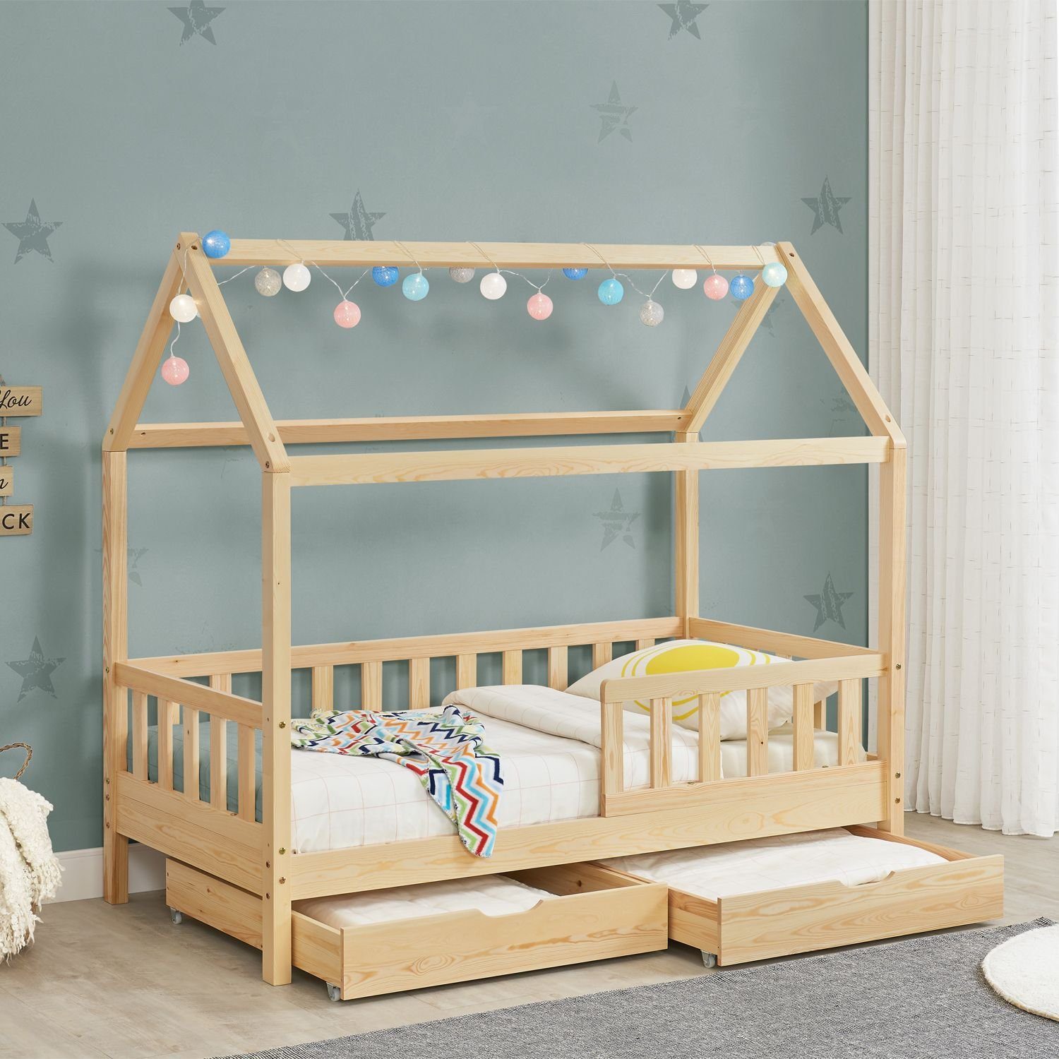 Juskys Kinderbett Marli, 80x160 cm, 3 günstig online kaufen